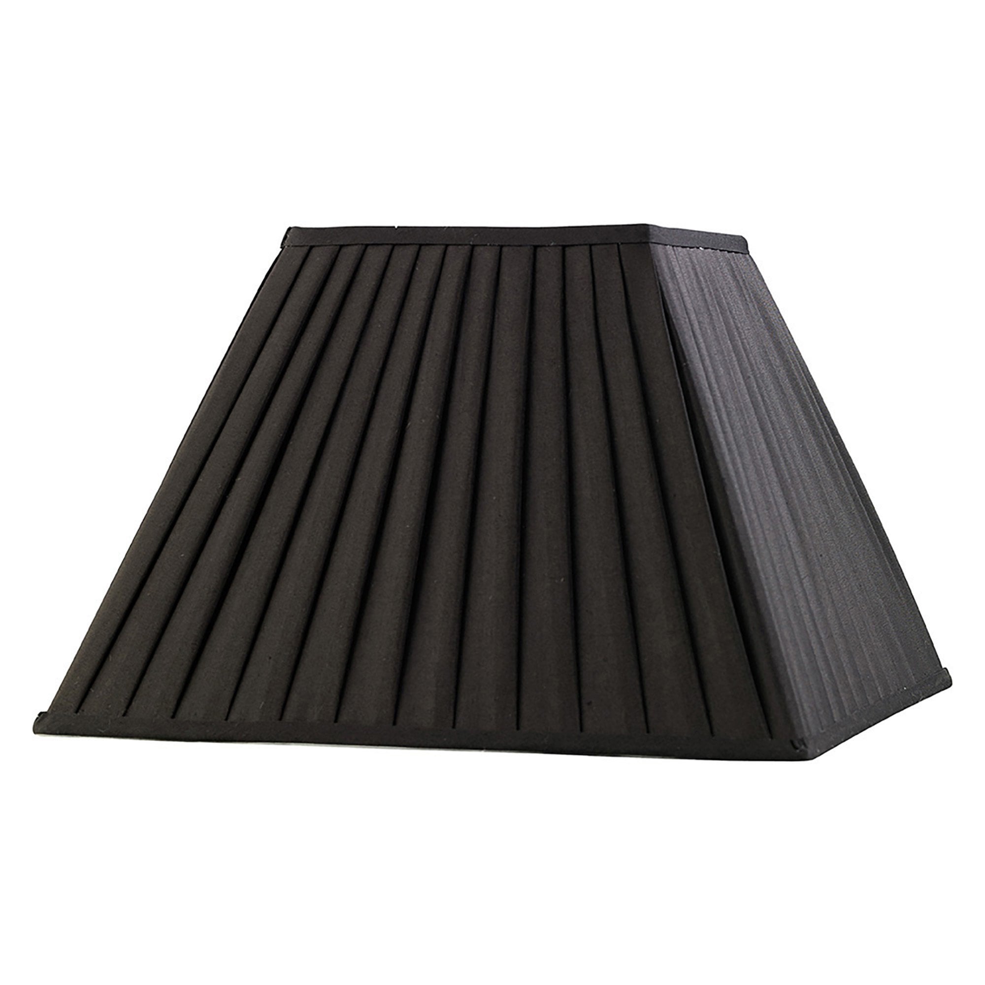 Diyas ILS20225 Leela Square Pleated Fabric Shade - Black 20/40cm - Shade Only