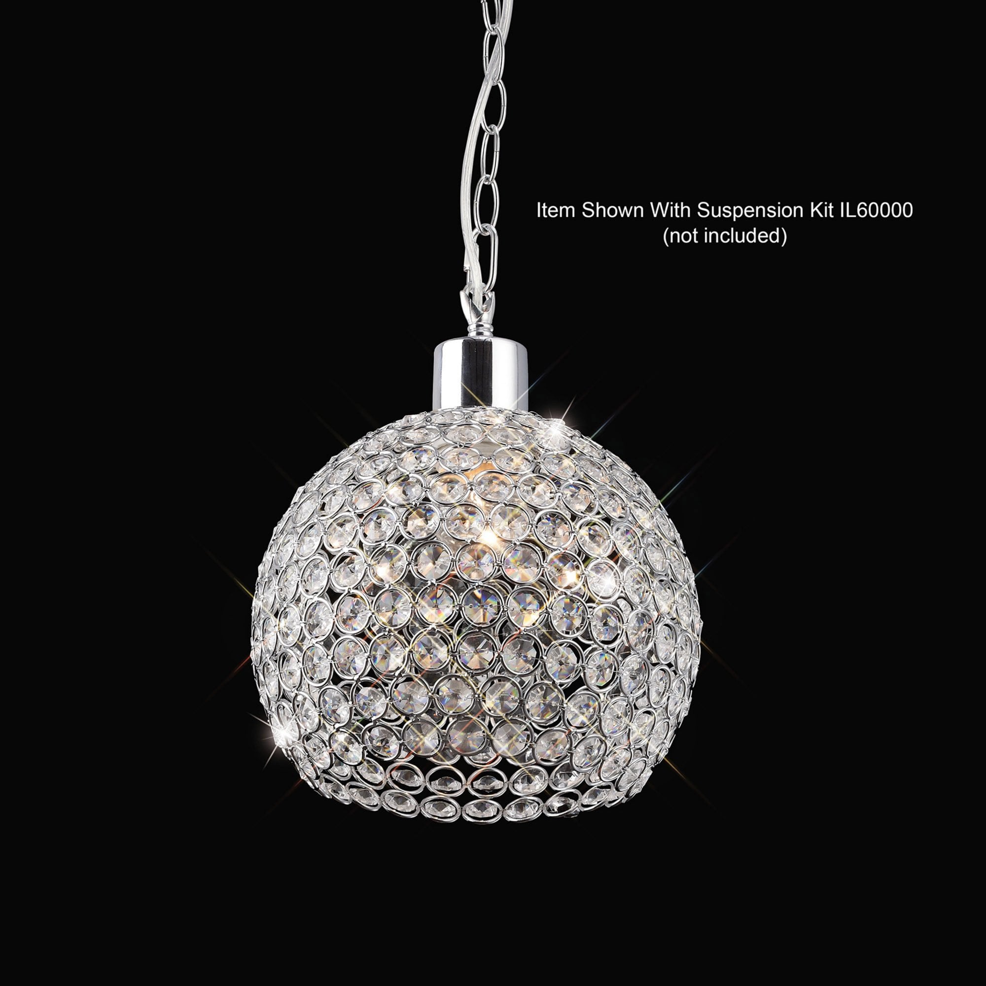 Diyas IL60007 Kudo Crystal Ball Shade - Polished Chrome/Crystal - 20cm - Shade Only