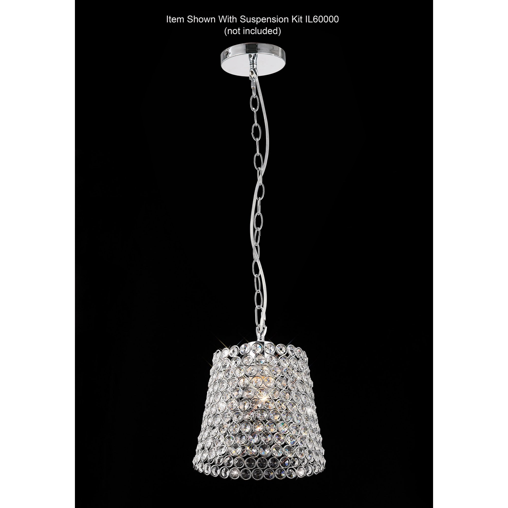 Diyas IL60008 Kudo Crystal Lamp Shade - Polished Chrome/Crystal - 21cm - Shade Only