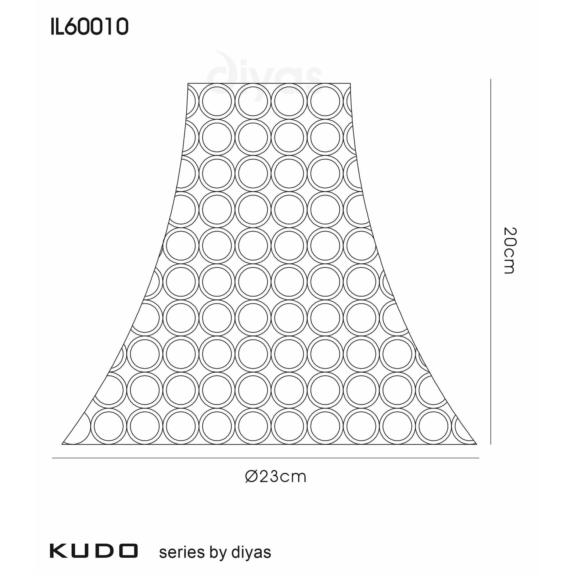Diyas IL60010 Kudo Crystal Cone Shade - Polished Chrome/Crystal - 23cm - Shade Only