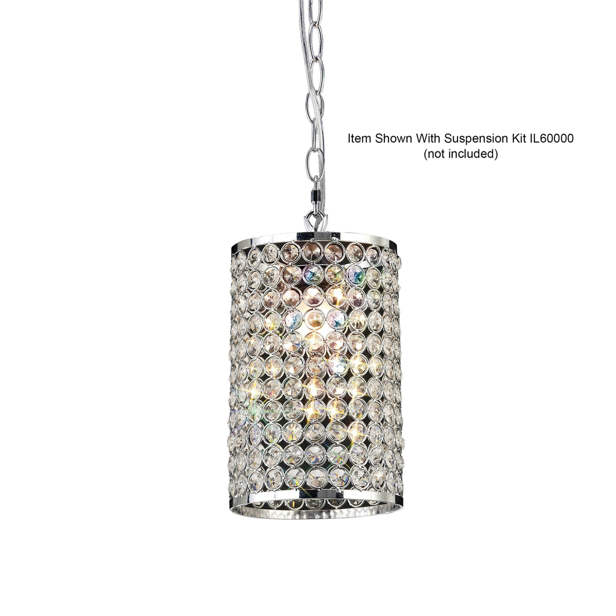 Diyas IL60002 Kudo Cylinder Shade - Polished Chrome/Crystal - 15cm - Shade Only