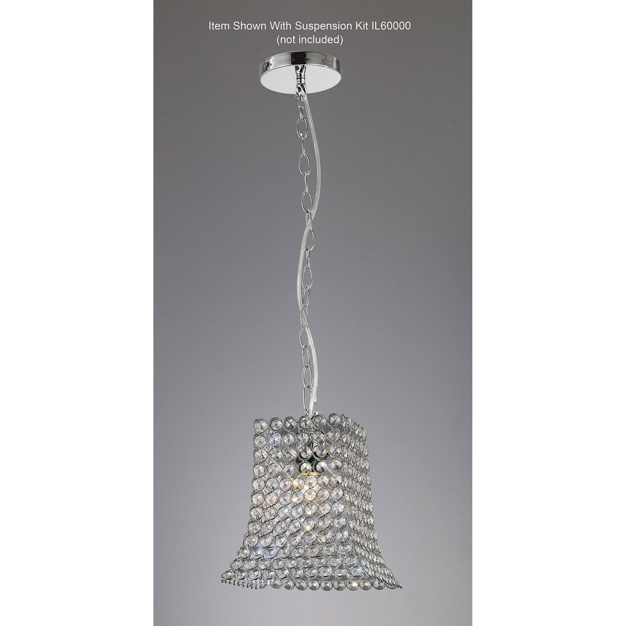 Diyas IL60019 Kudo Crystal Curved Trapezium Shade - Polished Chrome/Crystal - 22cm - Shade Only