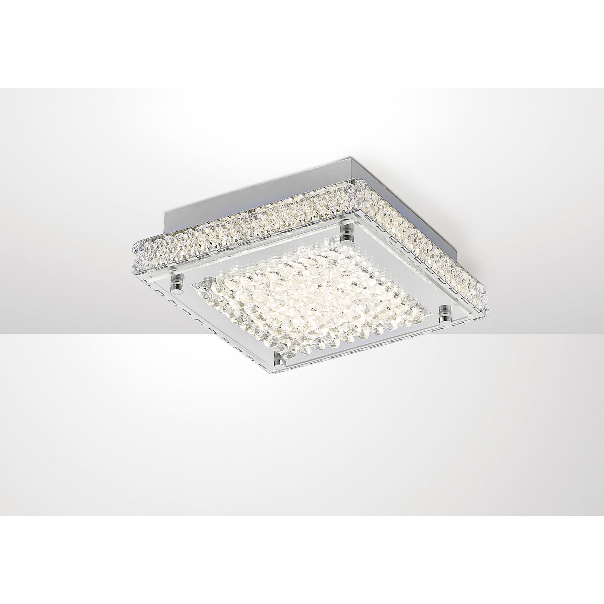 Diyas IL80070 Amelia Ceiling 12W 1200lm LED 4000K Stainless Steel/Crystal