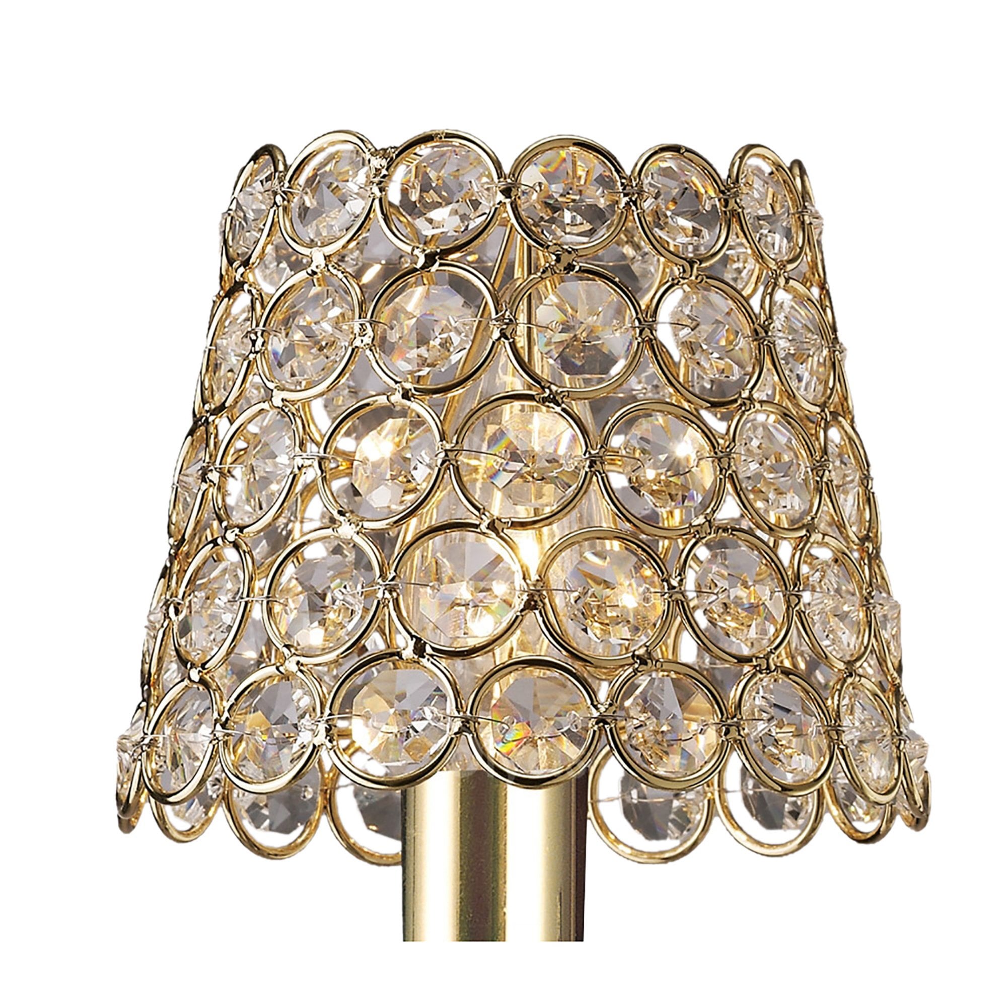 Diyas ILS10702 Clip On Crystal Ring Shade - French Gold - 8.5/12cm - Shade Only