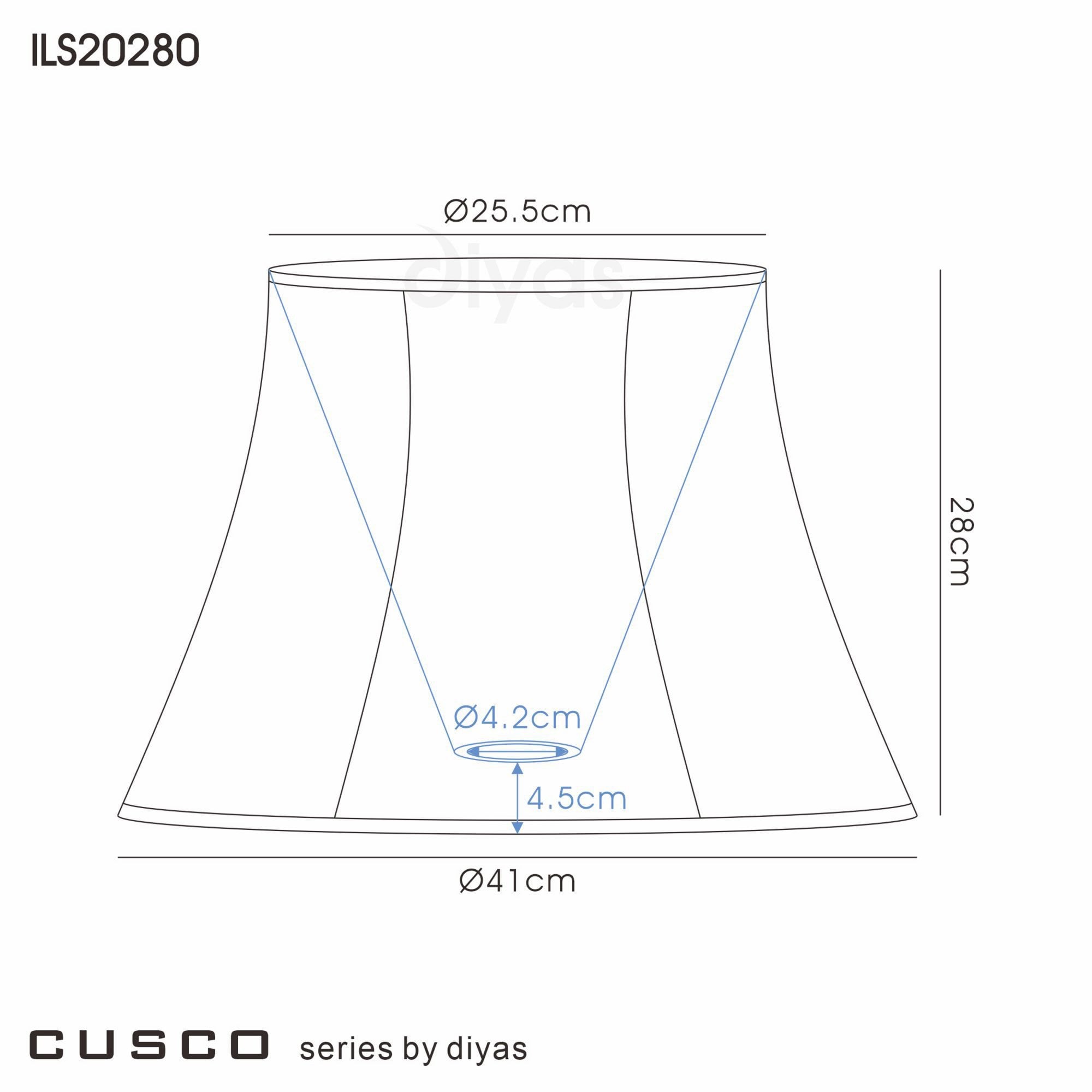 Diyas ILS20280 Cusco Hexagon Large Shade - 25.5/41cm, Cream - Shade Only