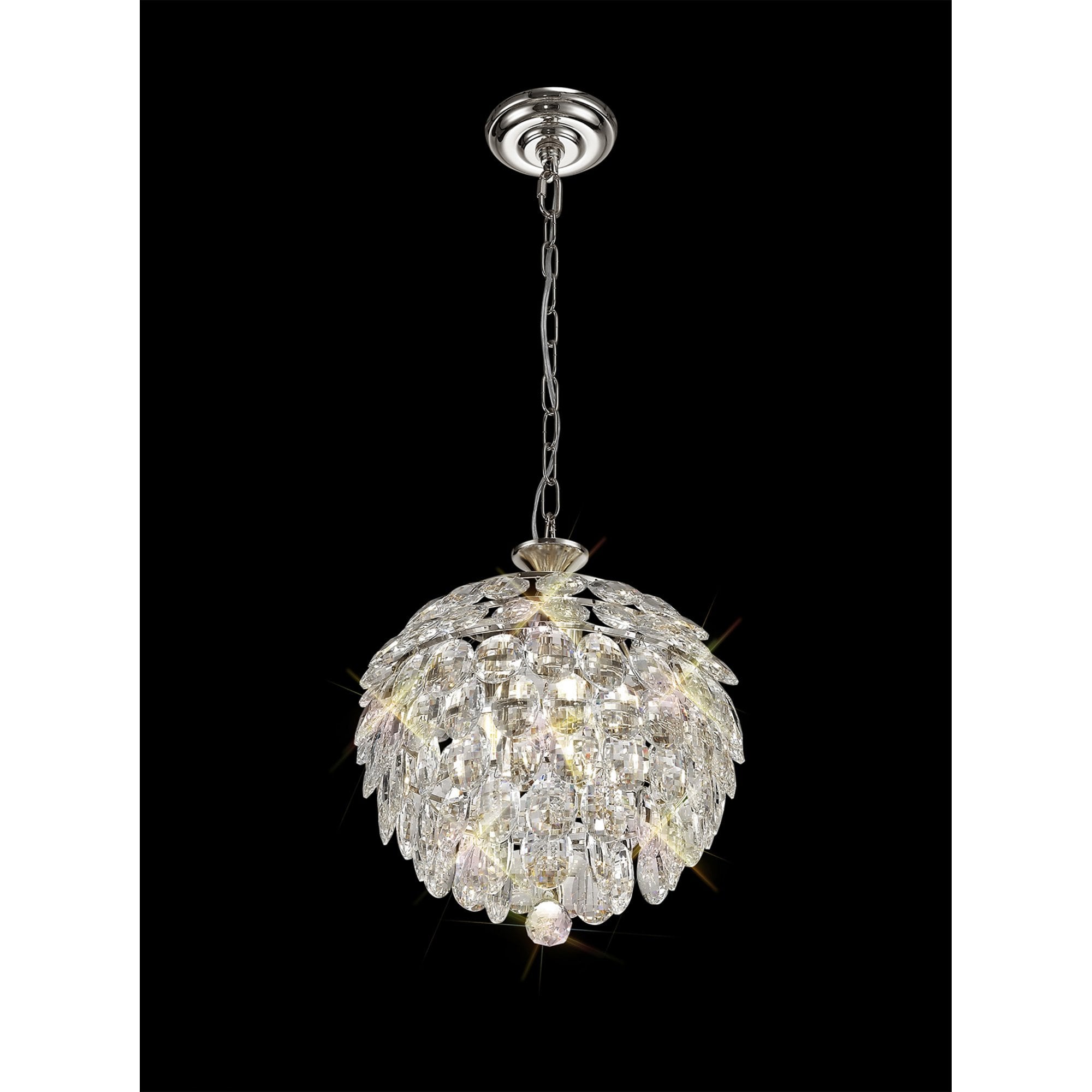 Diyas Coniston Pendant 3 Light E14 - Polished Chrome/Crystal