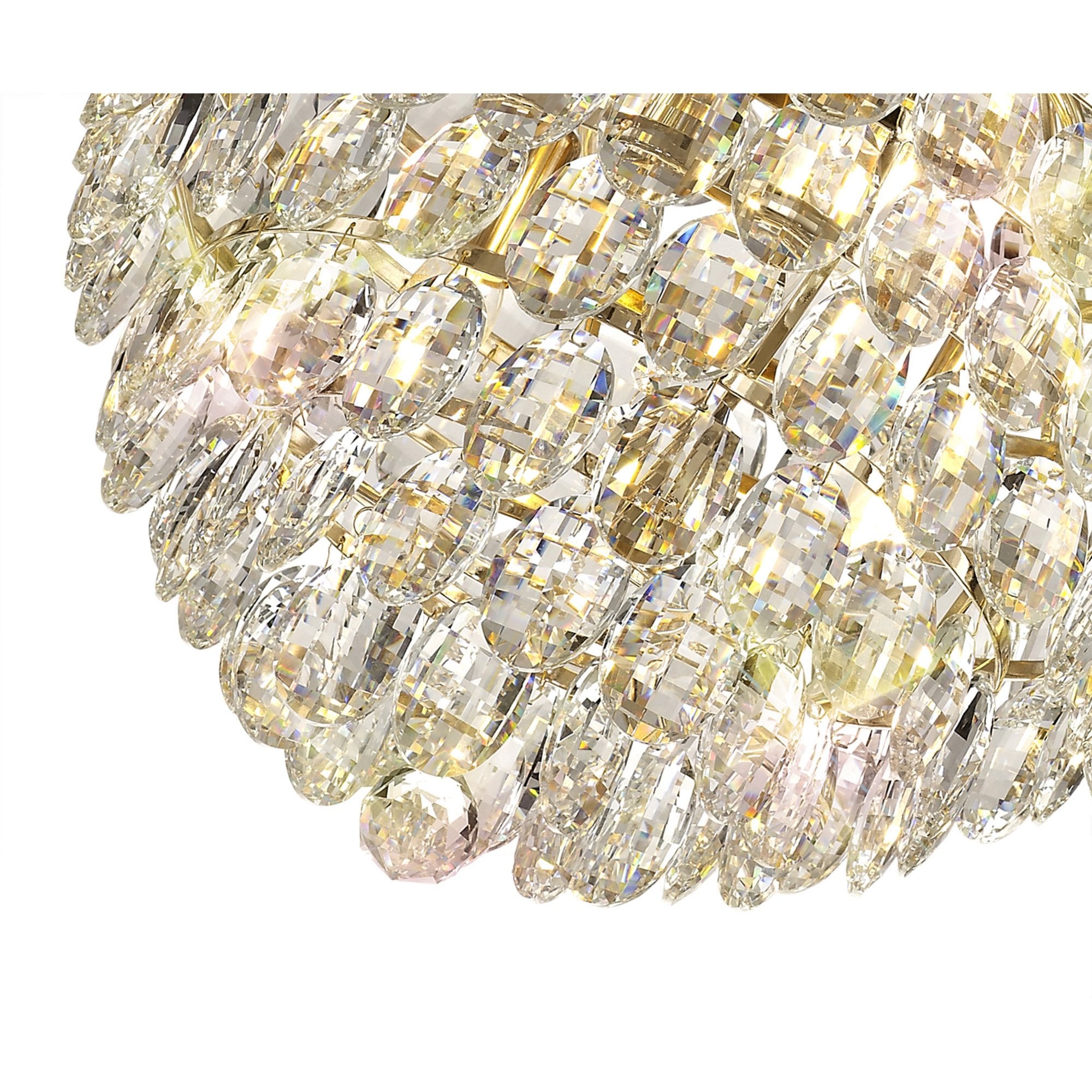 Diyas Coniston Pendant 6 Light E14 - French Gold/Crystal