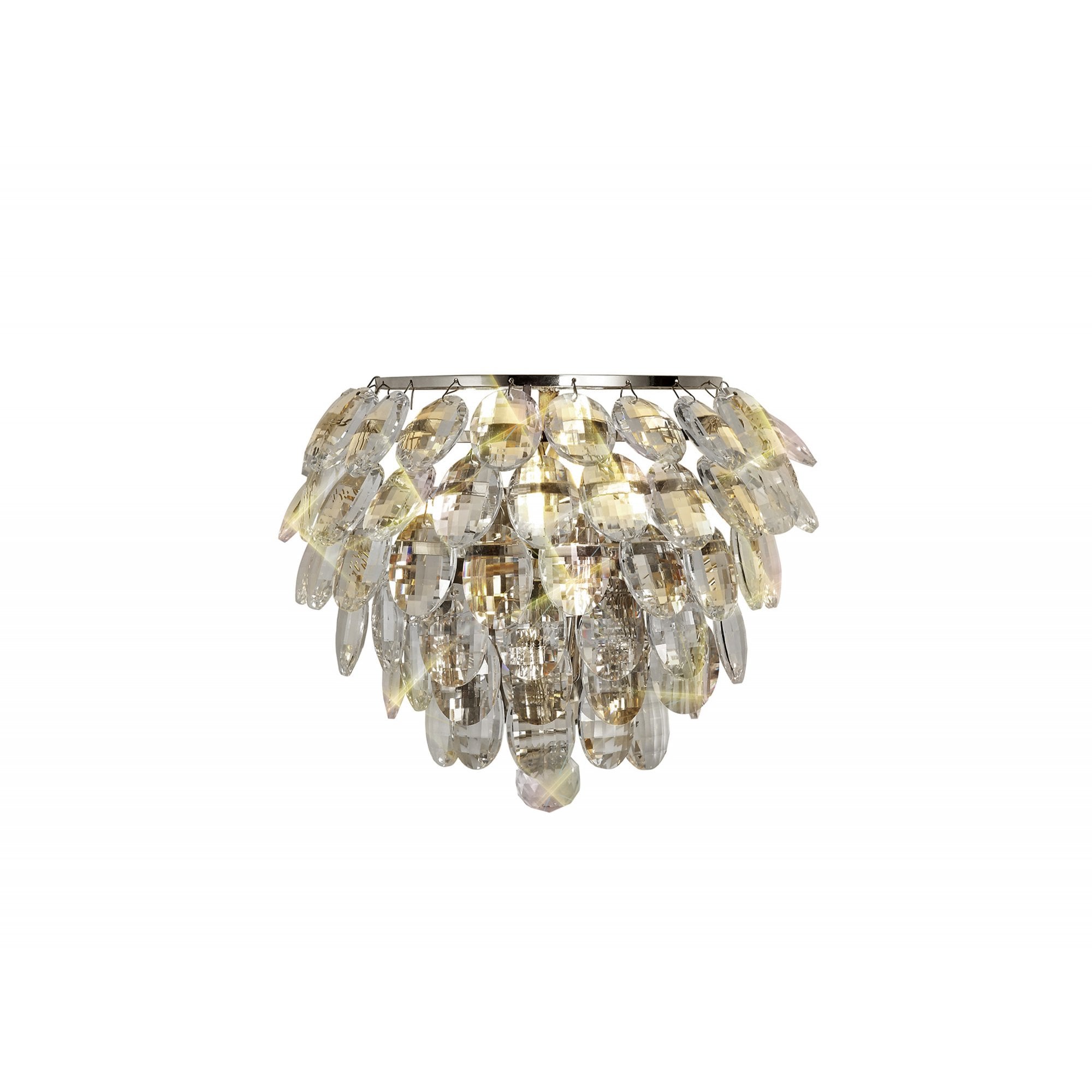 Diyas Coniston Wall Lamp Single Light E14 - Polished Chrome/Crystal