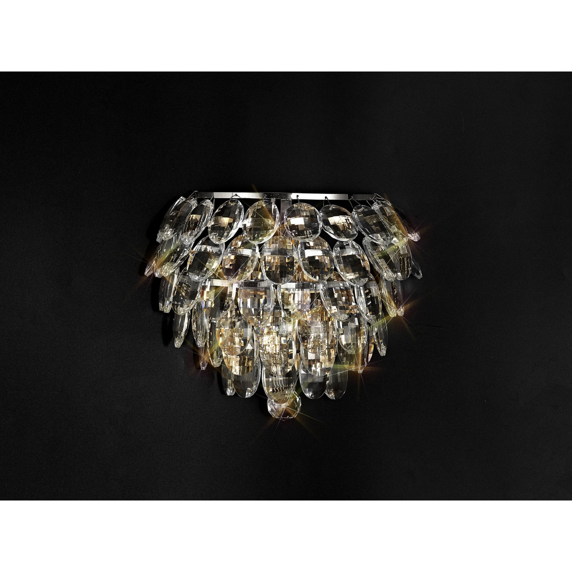 Diyas Coniston Wall Lamp Single Light E14 - Polished Chrome/Crystal