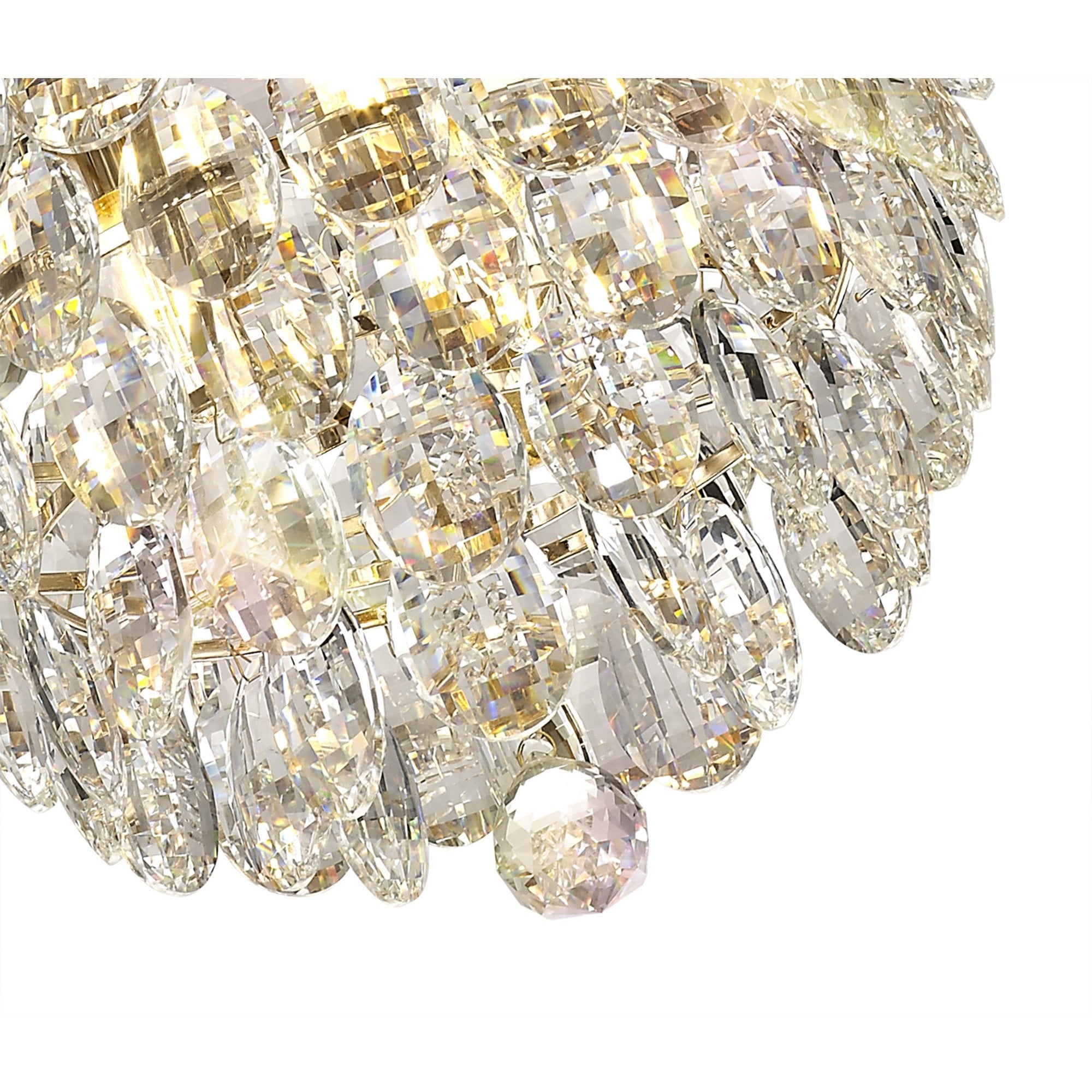 Diyas Coniston Pendant 3 Light E14 - French Gold/Crystal