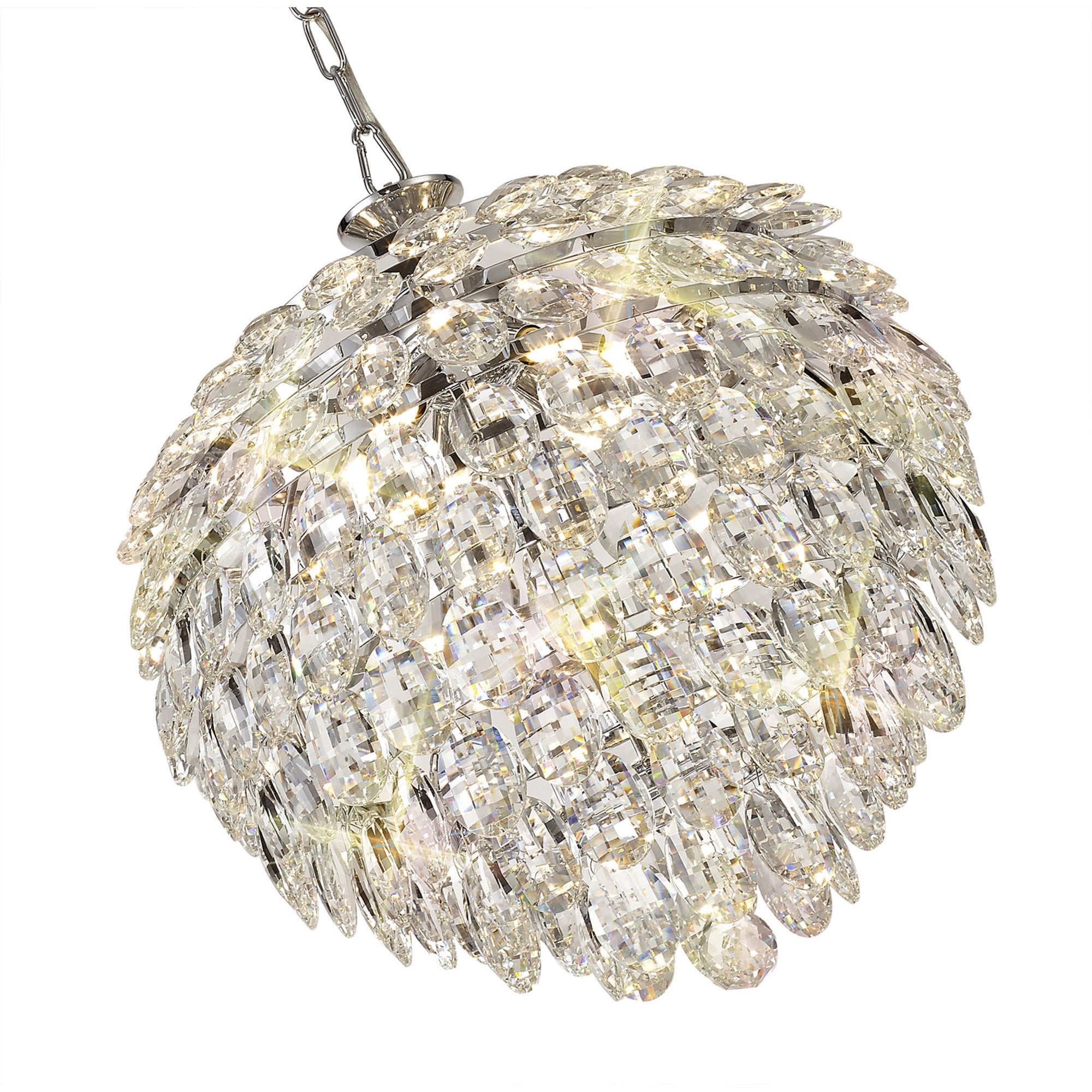 Diyas Coniston Pendant 6 Light E14 - Polished Chrome/Crystal