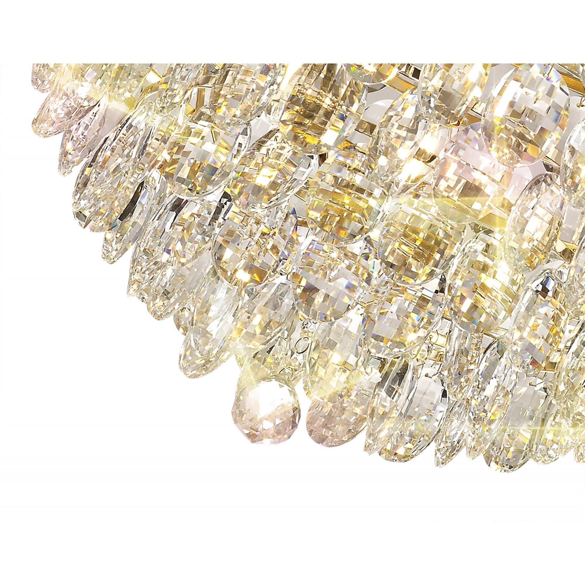 Diyas Coniston Pendant 9 Light E14 - French Gold/Crystal