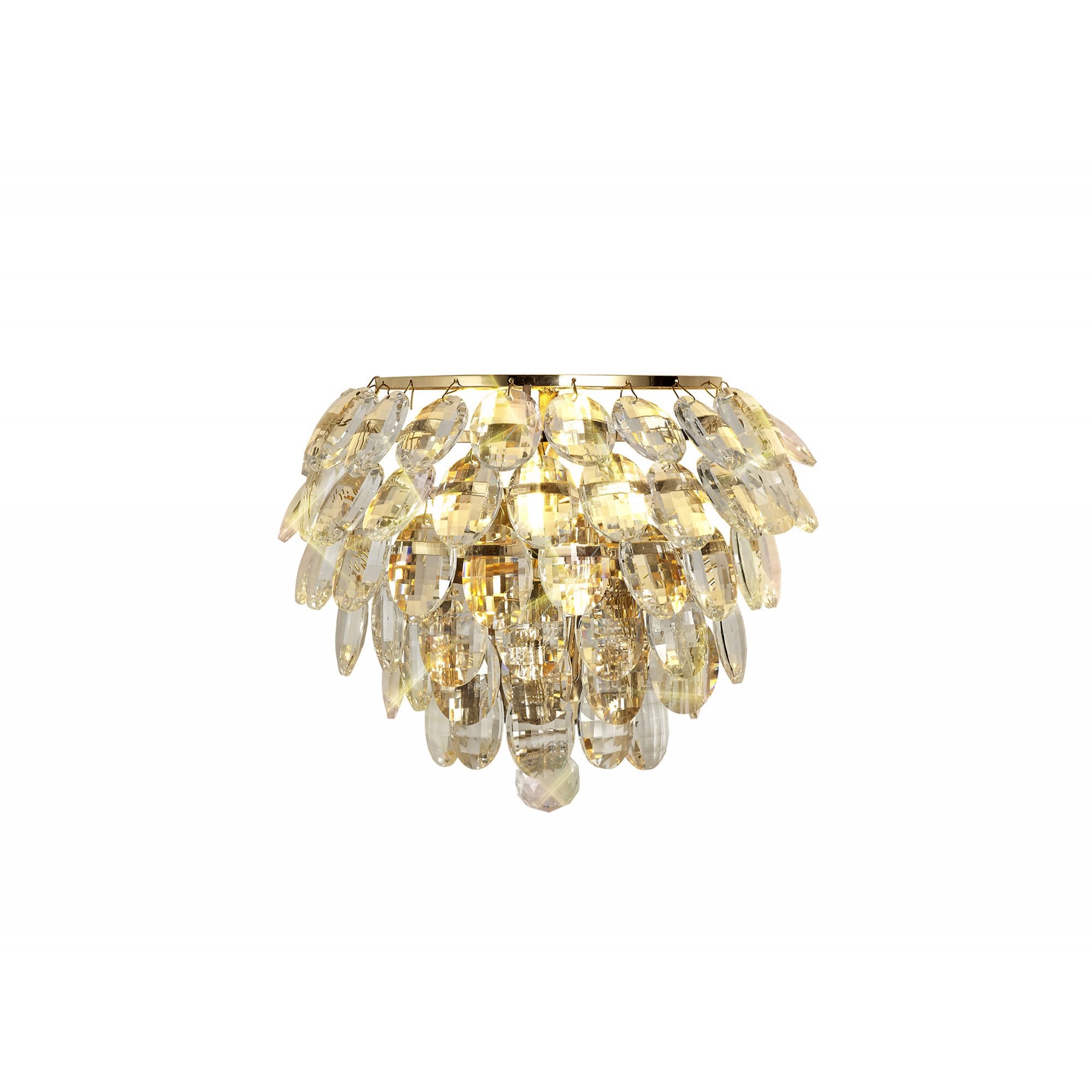 Diyas Coniston Wall Lamp Single Light E14 - French Gold/Crystal