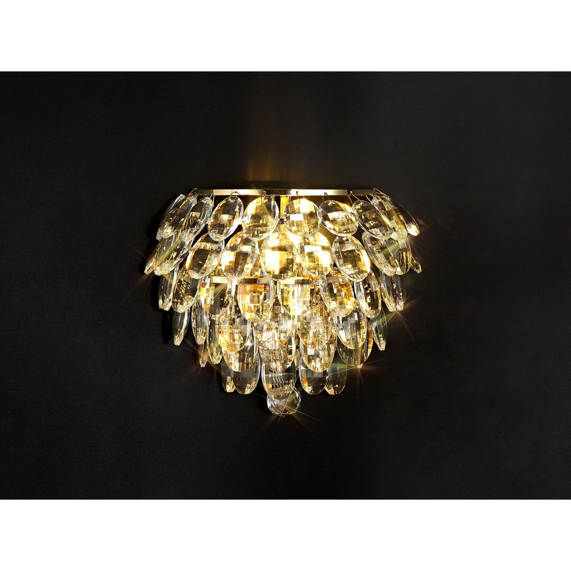 Diyas Coniston Wall Lamp Single Light E14 - French Gold/Crystal