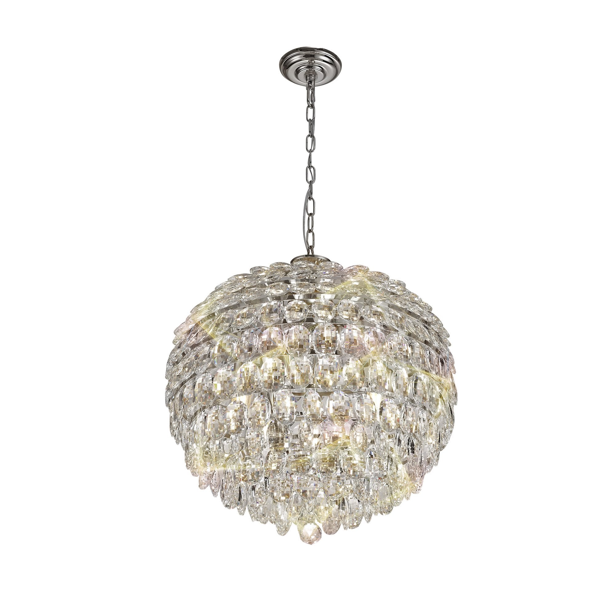 Diyas Coniston Pendant 9 Light E14 - Polished Chrome/Crystal