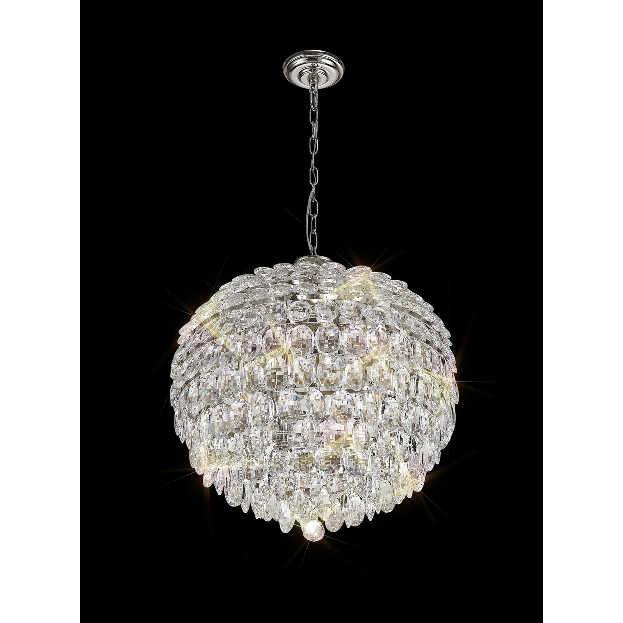 Diyas Coniston Pendant 9 Light E14 - Polished Chrome/Crystal