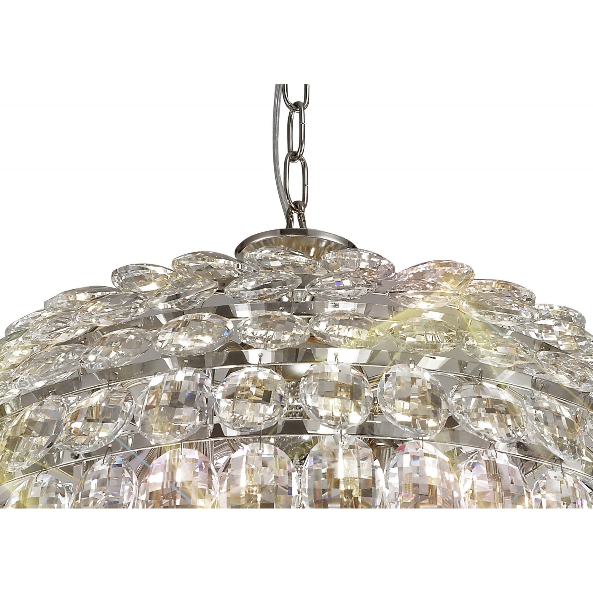 Diyas Coniston Pendant 9 Light E14 - Polished Chrome/Crystal