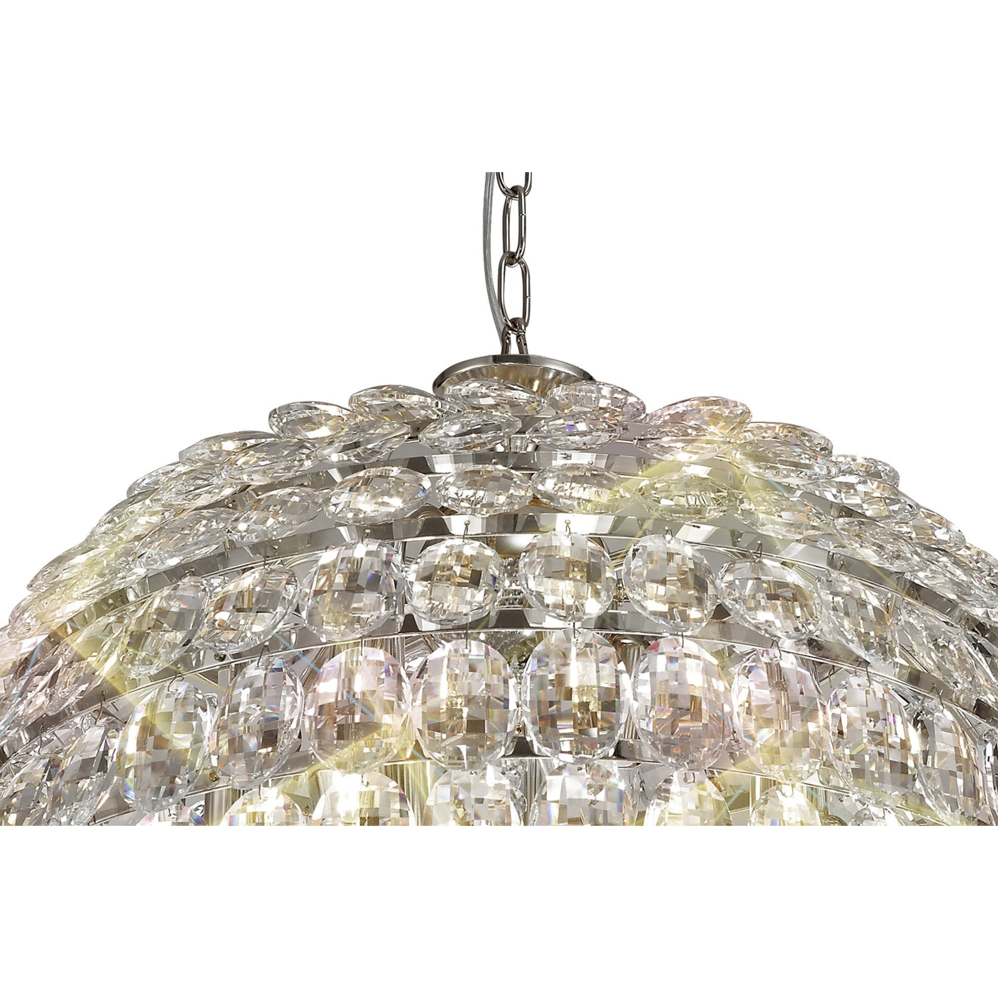 Diyas Coniston Pendant 9 Light E14 - Polished Chrome/Crystal