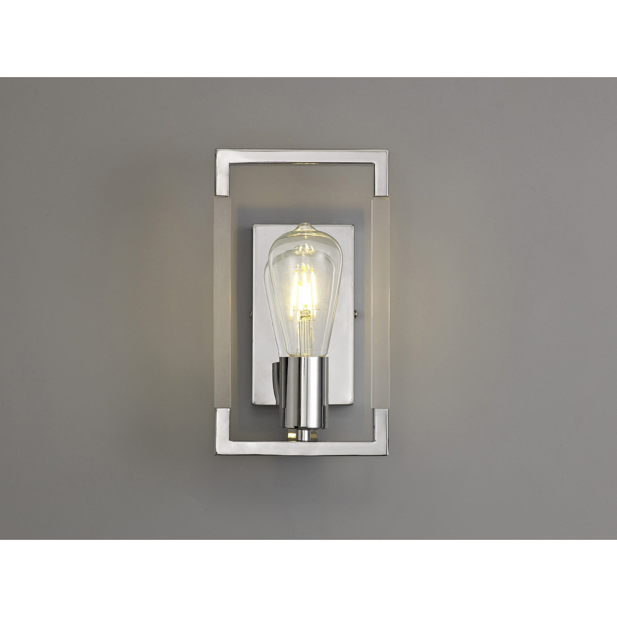 Diyas Canto Wall Lamp Single Light E27 - Polished Nickel/Acrylic