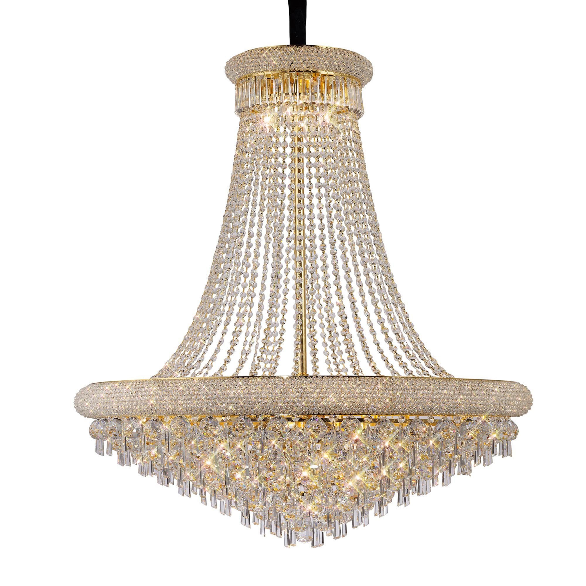 Diyas Alexandra 20 Light Pendant - French Gold & Crystal