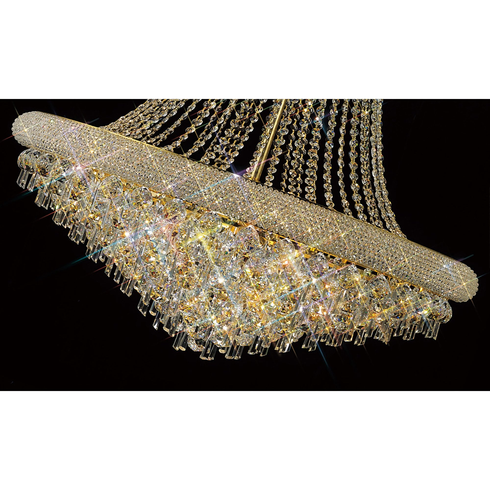 Diyas Alexandra 20 Light Pendant - French Gold & Crystal