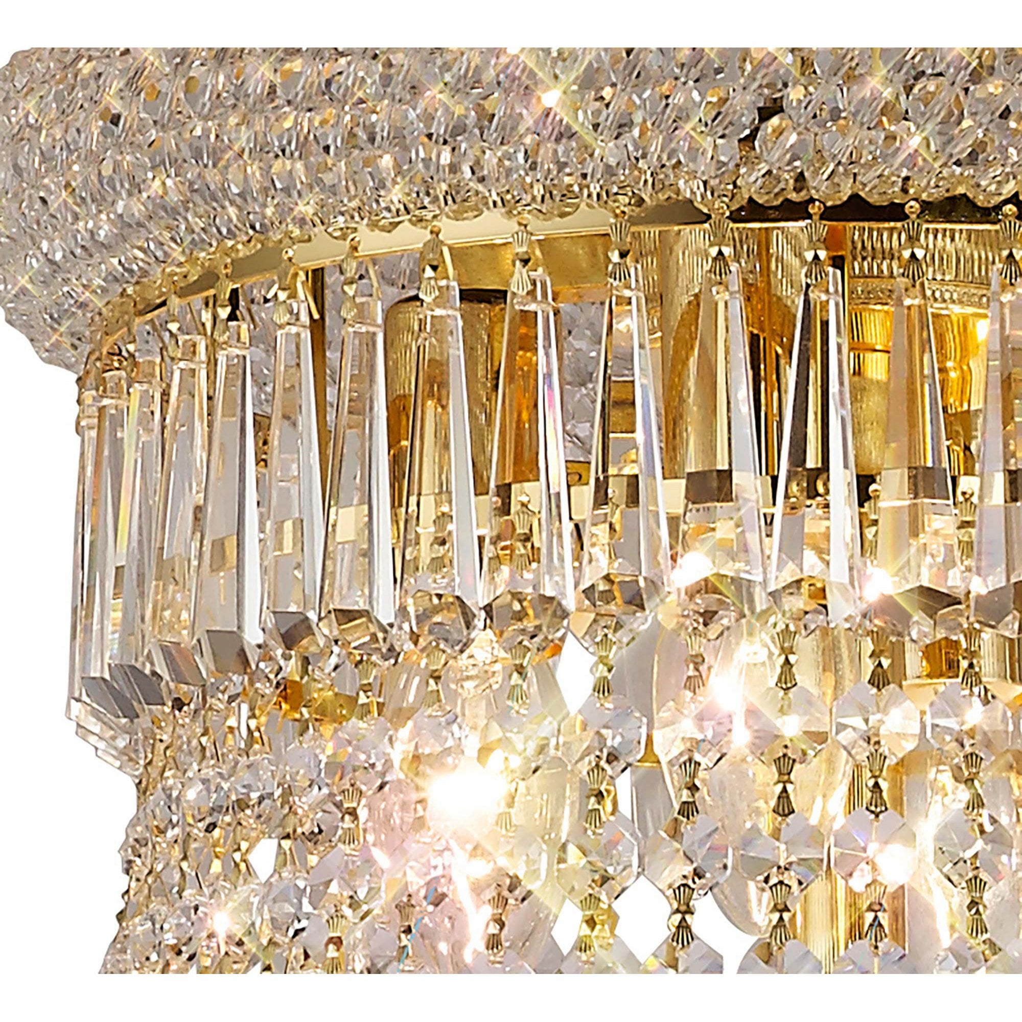 Diyas Alexandra 20 Light Pendant - French Gold & Crystal