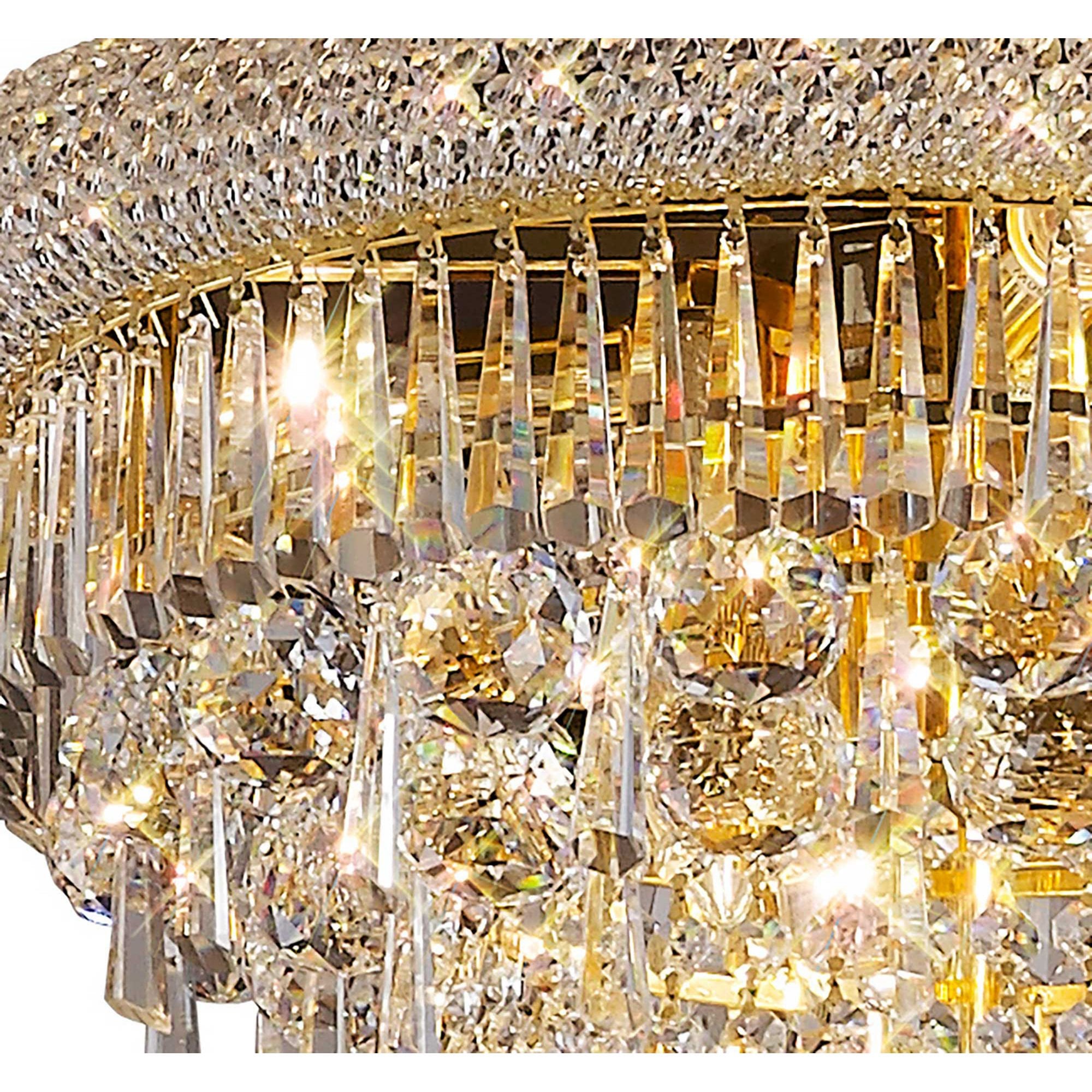 Diyas Alexandra 3 Tier 37 Light Pendant - French Gold & Crystal