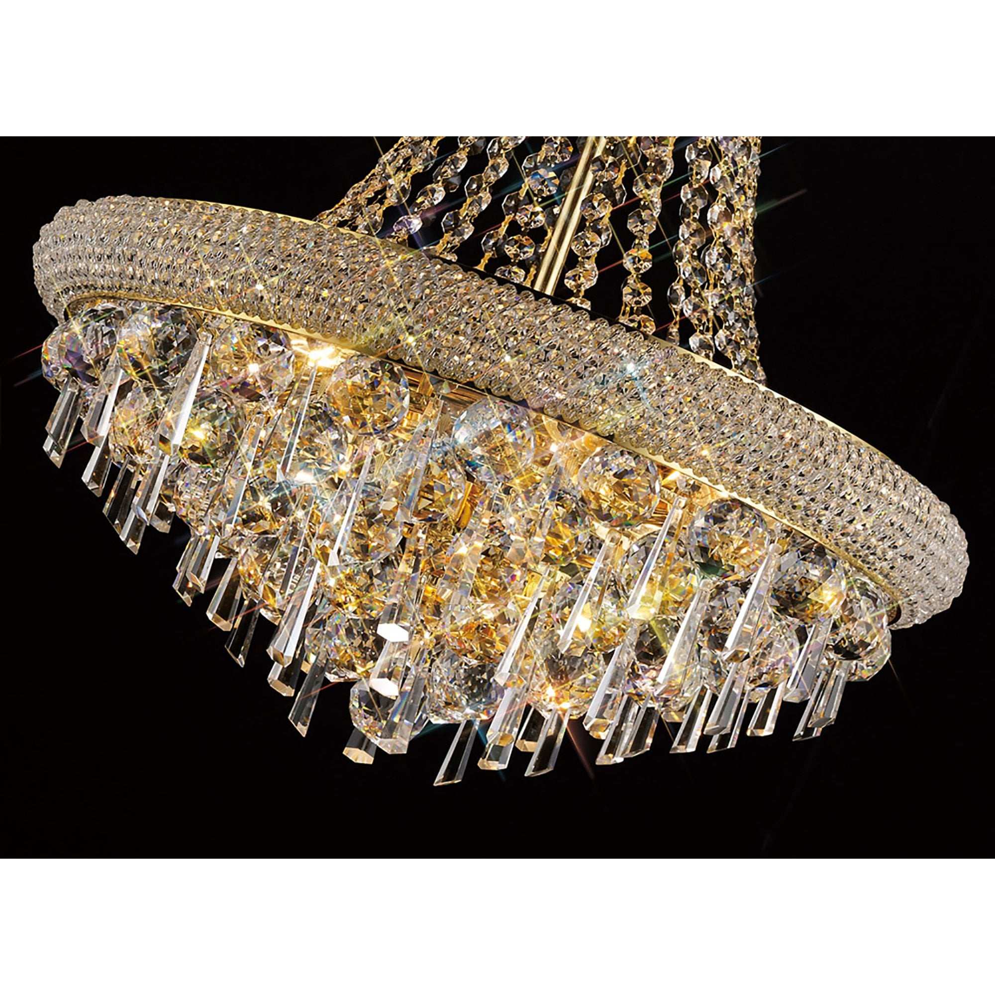Diyas Alexandra 9 Light Pendant - French Gold & Crystal