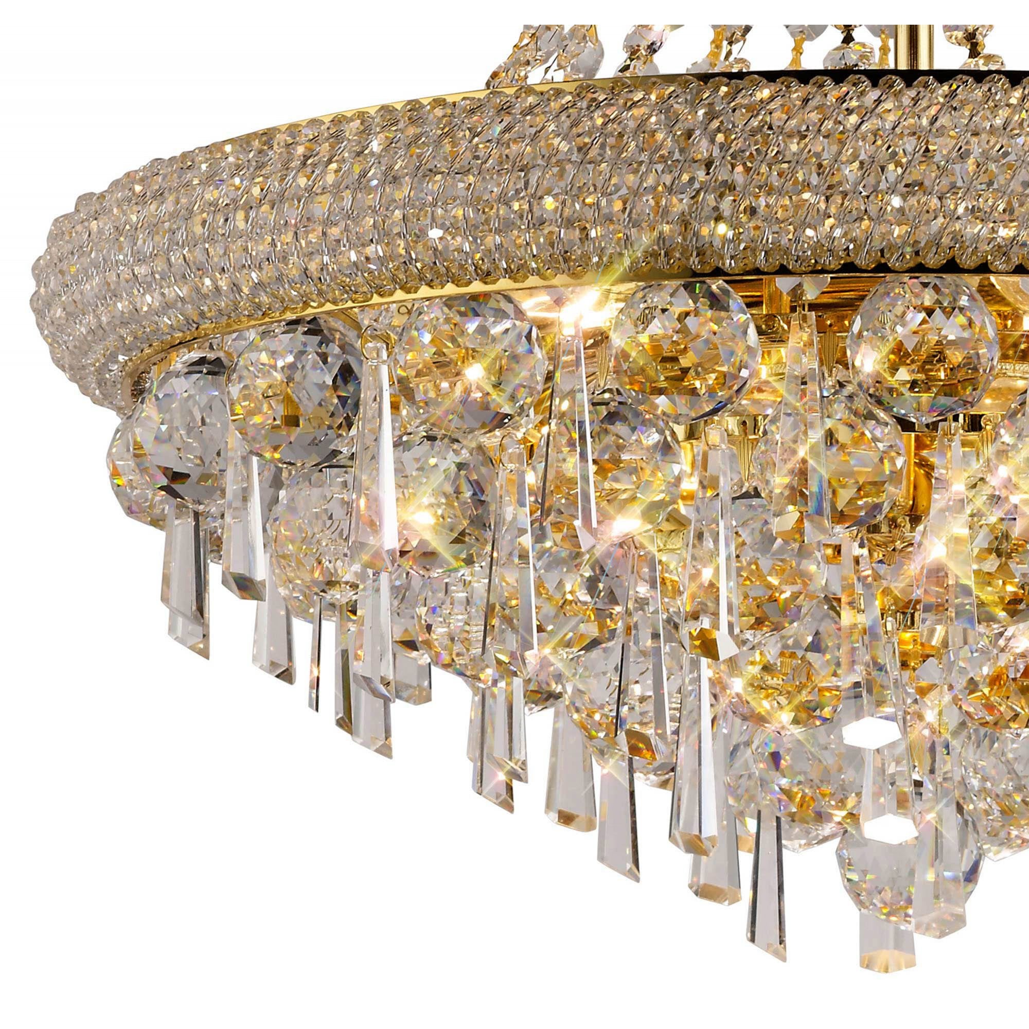 Diyas Alexandra 9 Light Pendant - French Gold & Crystal