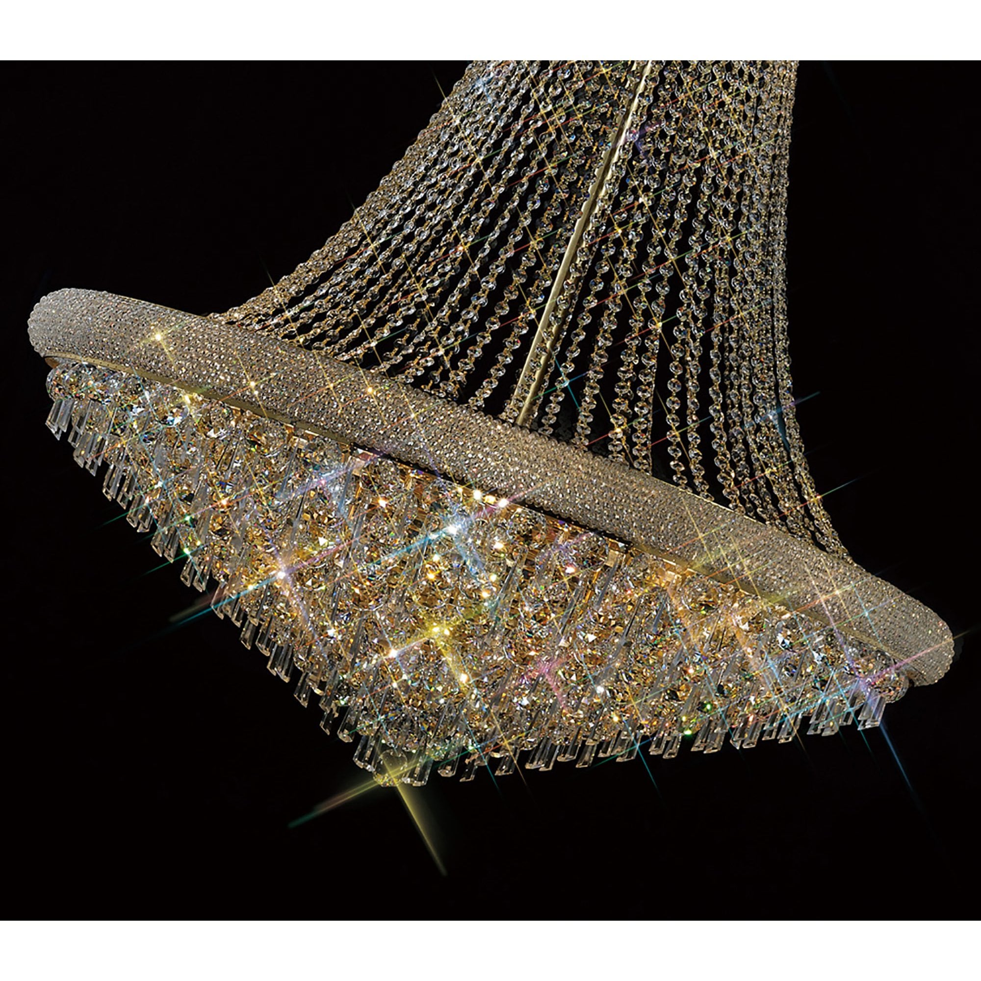 Diyas Alexandra 3 Tier 29 Light Pendant - French Gold & Crystal