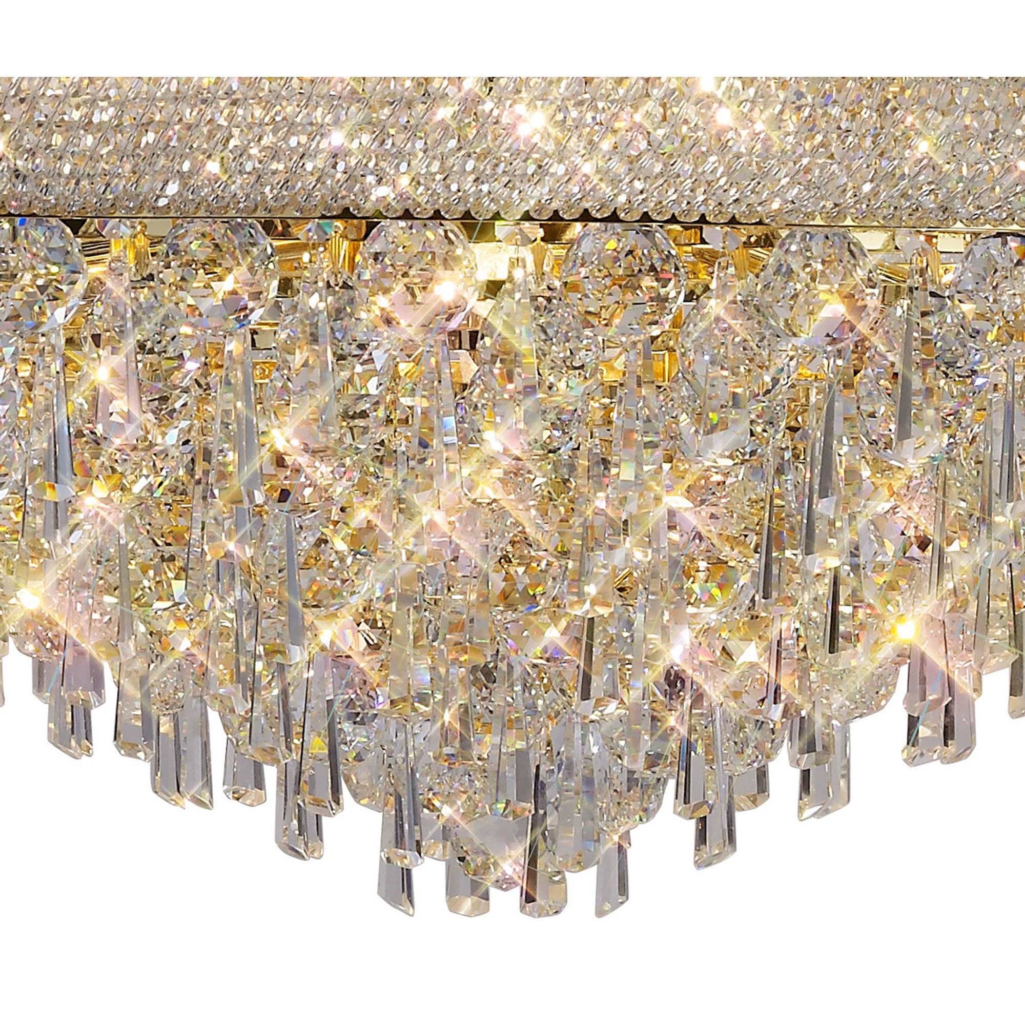 Diyas Alexandra 3 Tier 29 Light Pendant - French Gold & Crystal