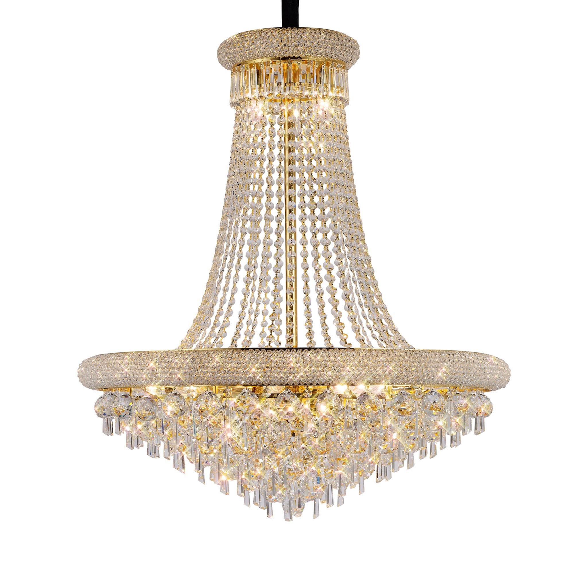 Diyas Alexandra 18 Light Pendant - French Gold & Crystal