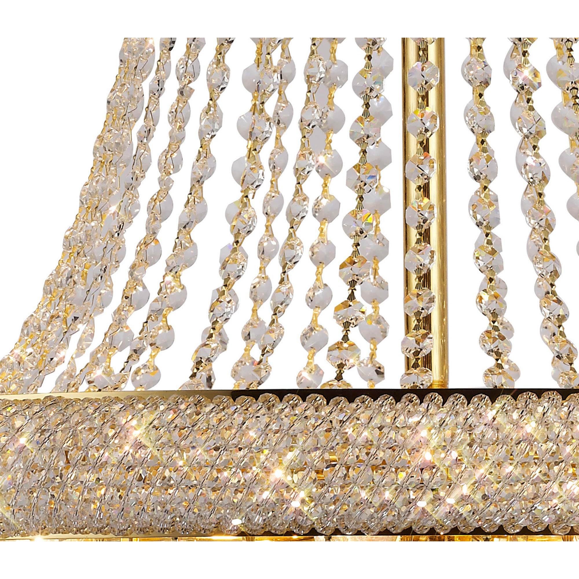 Diyas Alexandra 18 Light Pendant - French Gold & Crystal