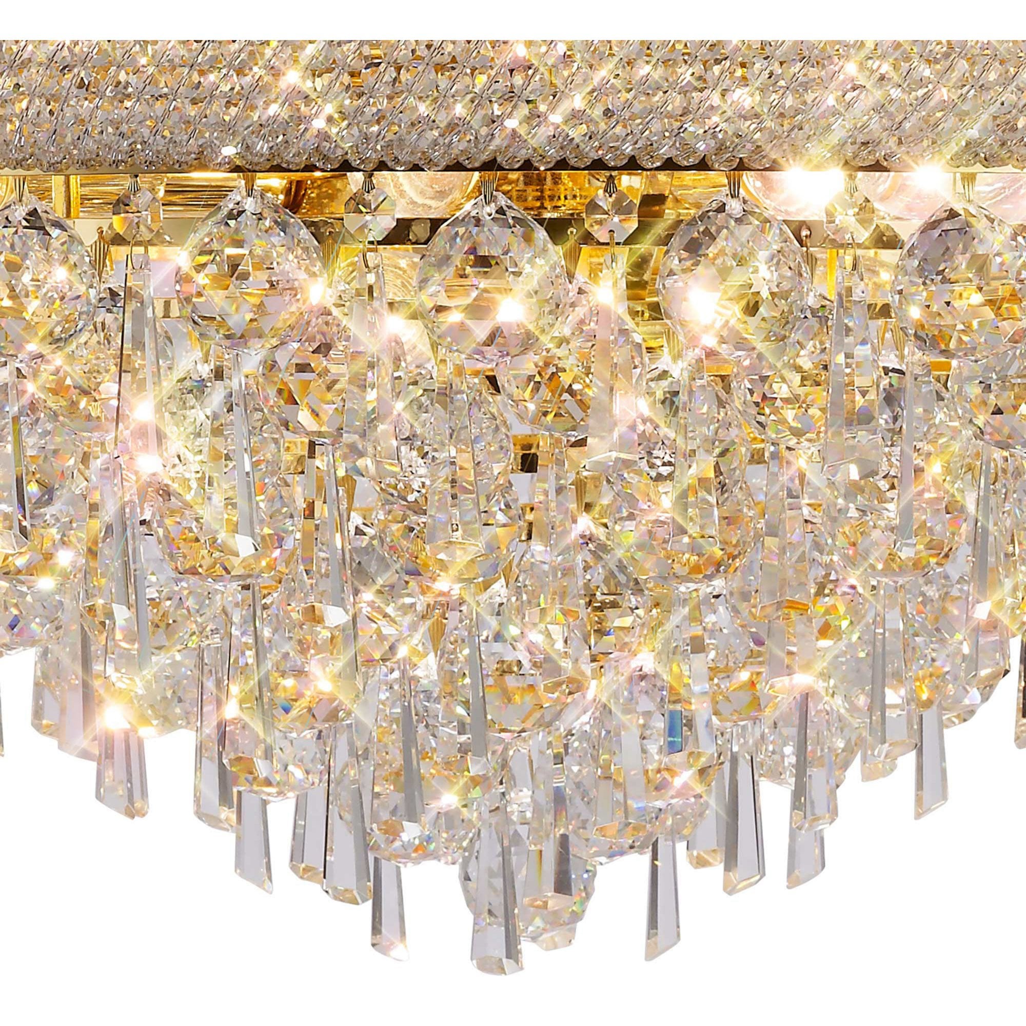 Diyas Alexandra 18 Light Pendant - French Gold & Crystal