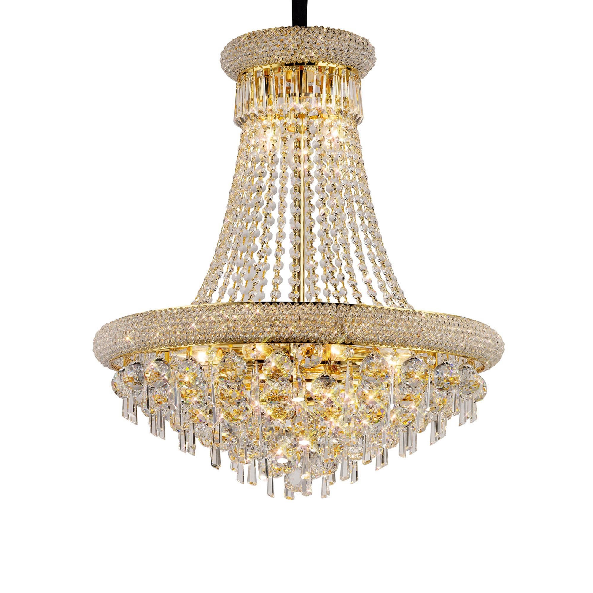 Diyas Alexandra 13 Light Pendant - French Gold & Crystal