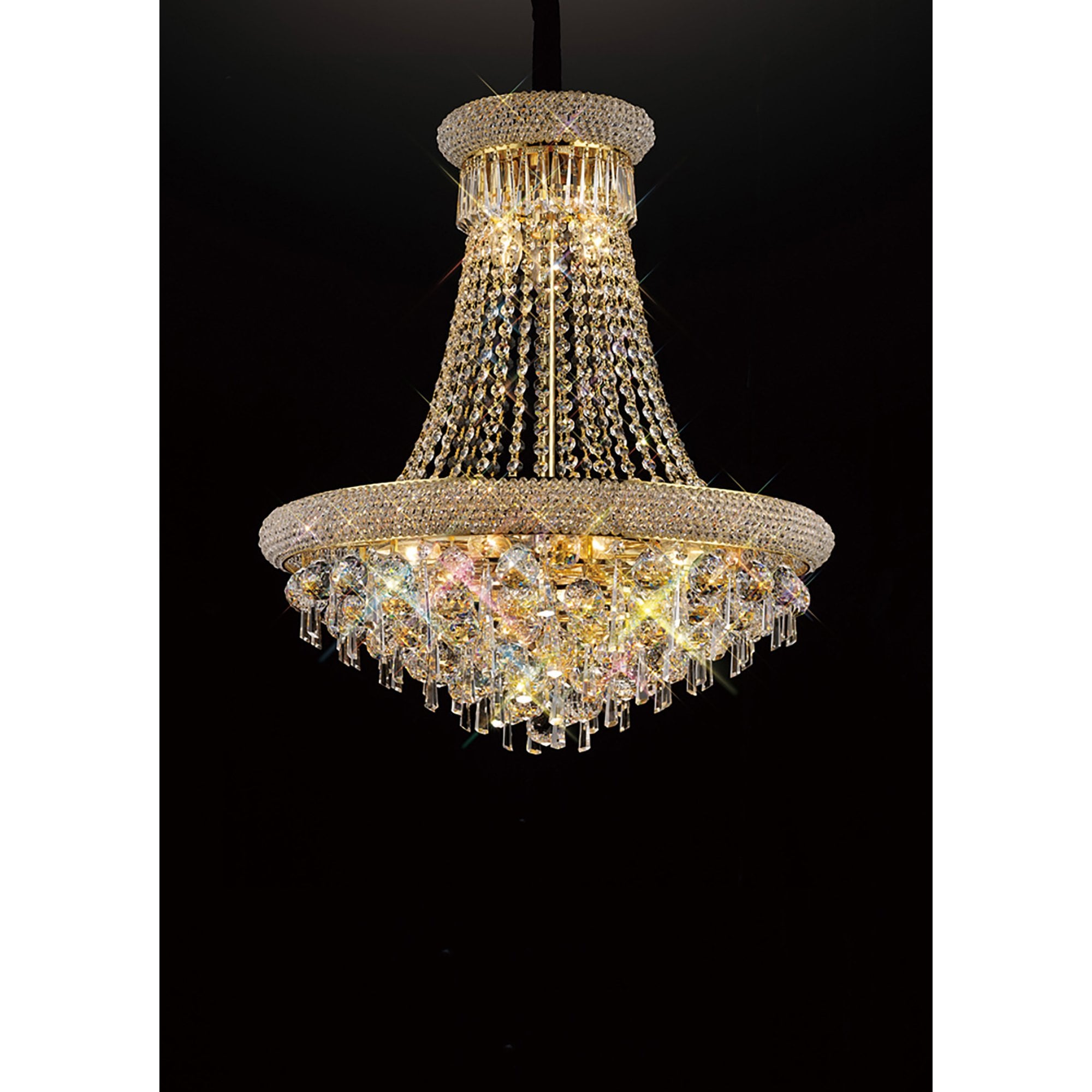 Diyas Alexandra 13 Light Pendant - French Gold & Crystal