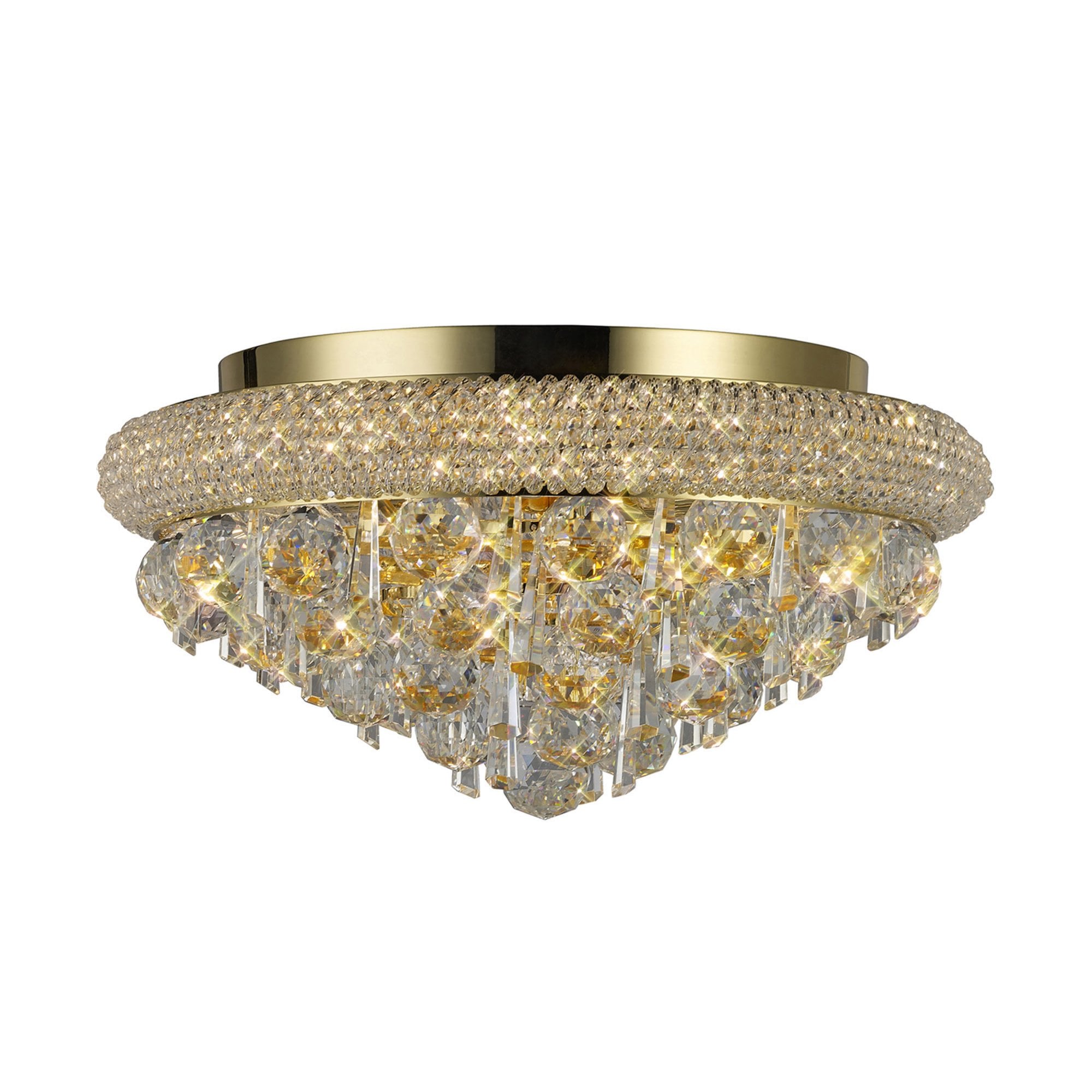 Diyas Alexandra 6 Light Ceiling Light - French Gold & Crystal