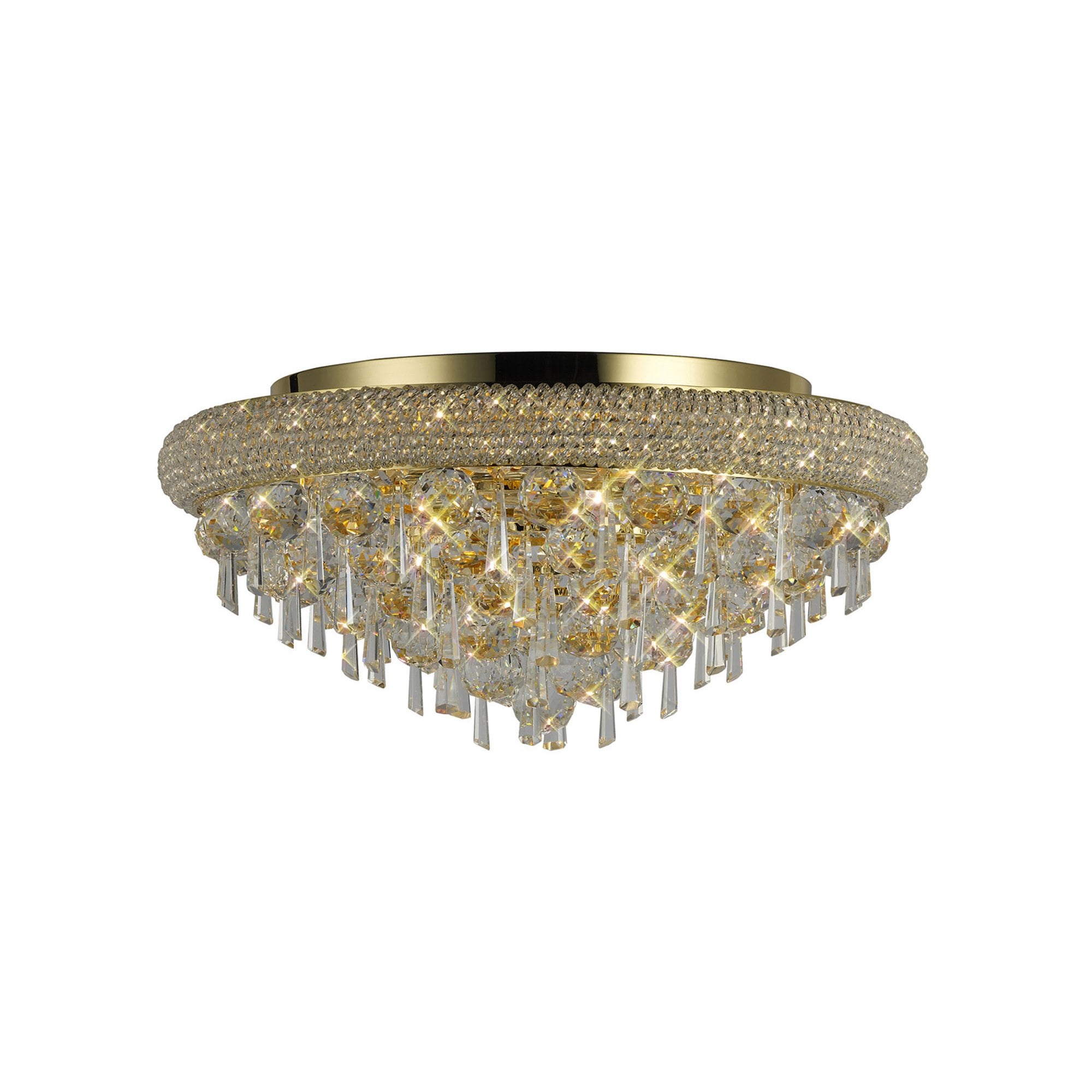 Diyas Alexandra 7 Light Ceiling Light - French Gold & Crystal