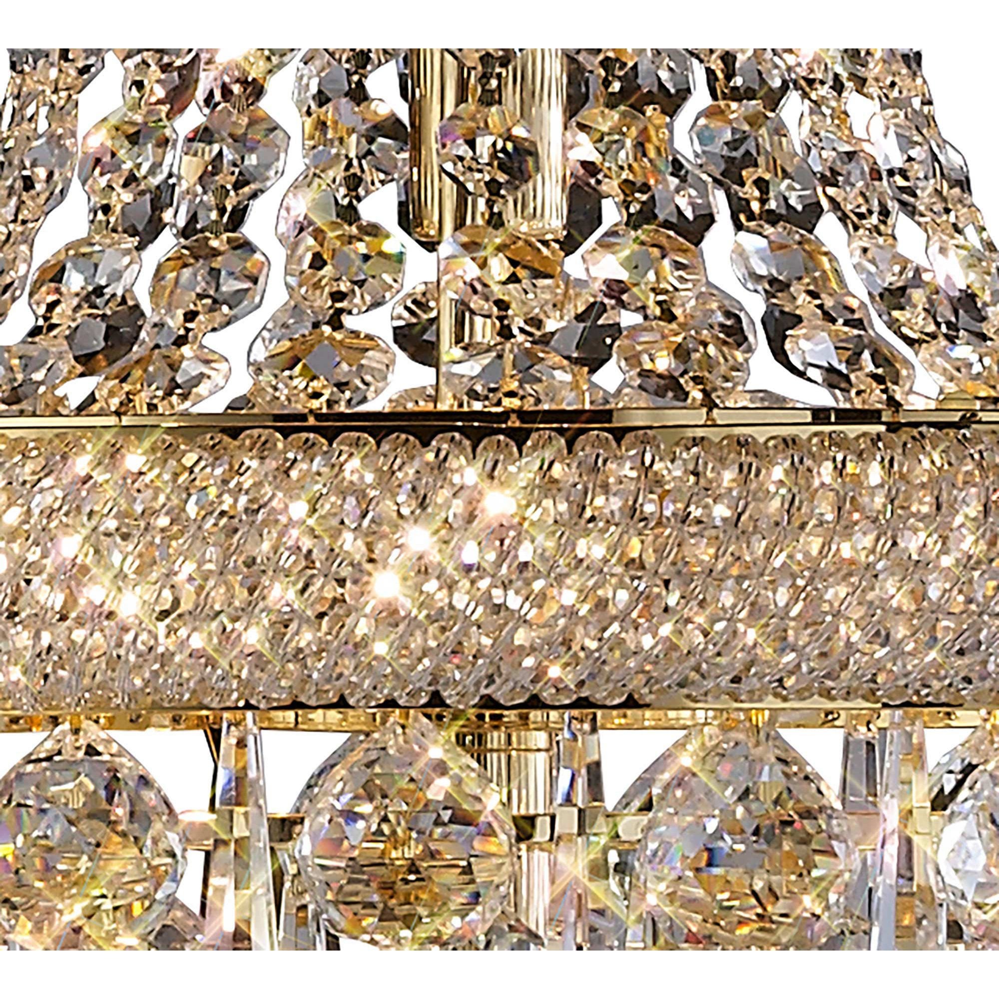 Diyas Alexandra 8 Light Floor Lamp - French Gold & Crystal