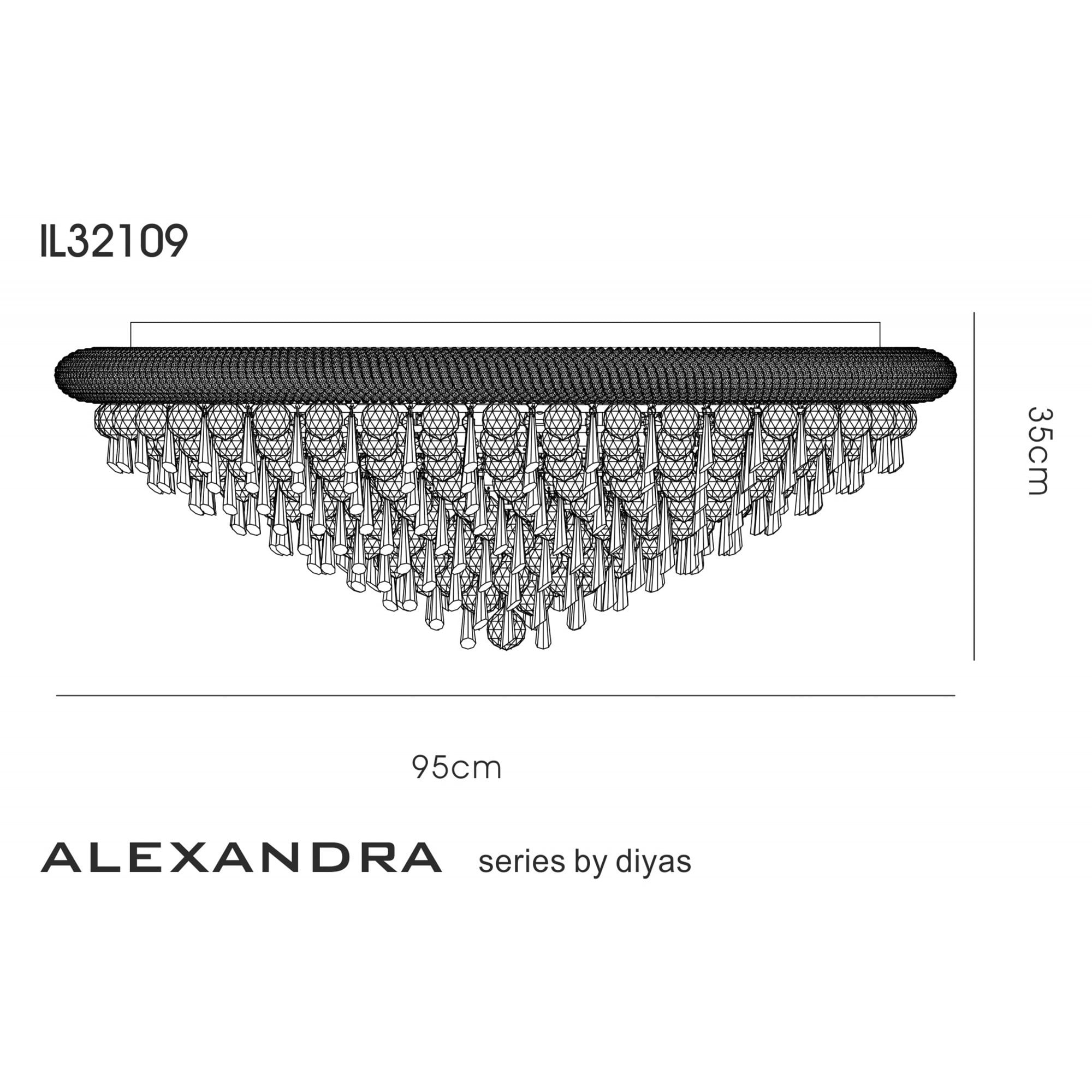 Diyas Alexandra 18 Light Ceiling Light - French Gold & Crystal