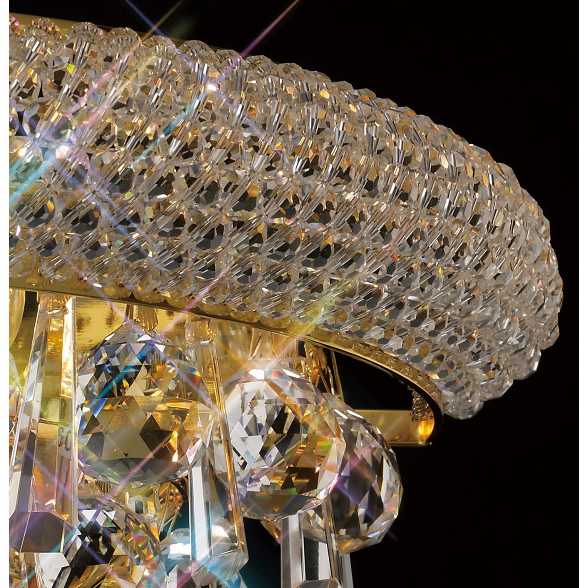 Diyas Alexandra Medium 3 Light Wall Light - French Gold & Crystal