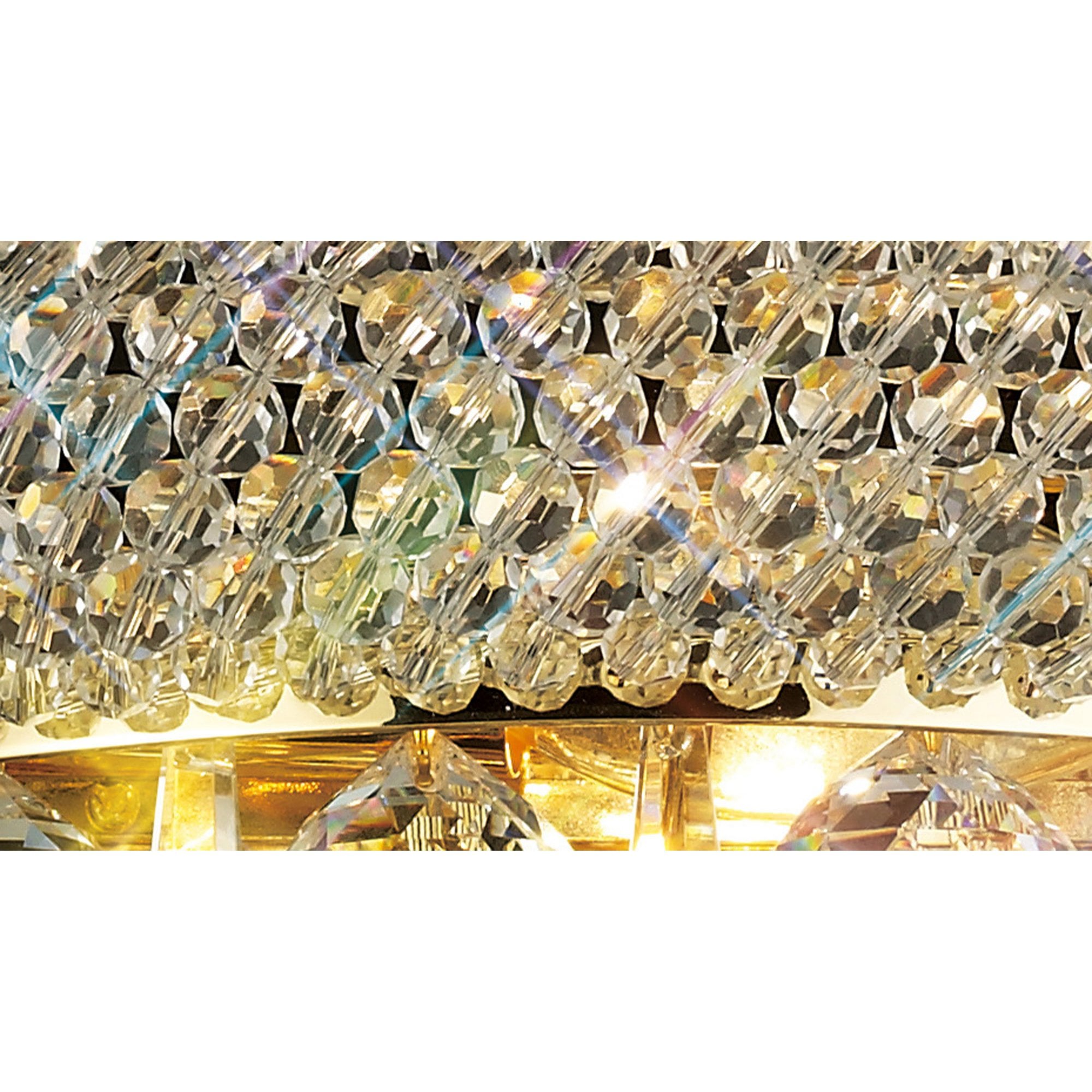 Diyas Alexandra Small 2 Light Wall Light - French Gold & Crystal