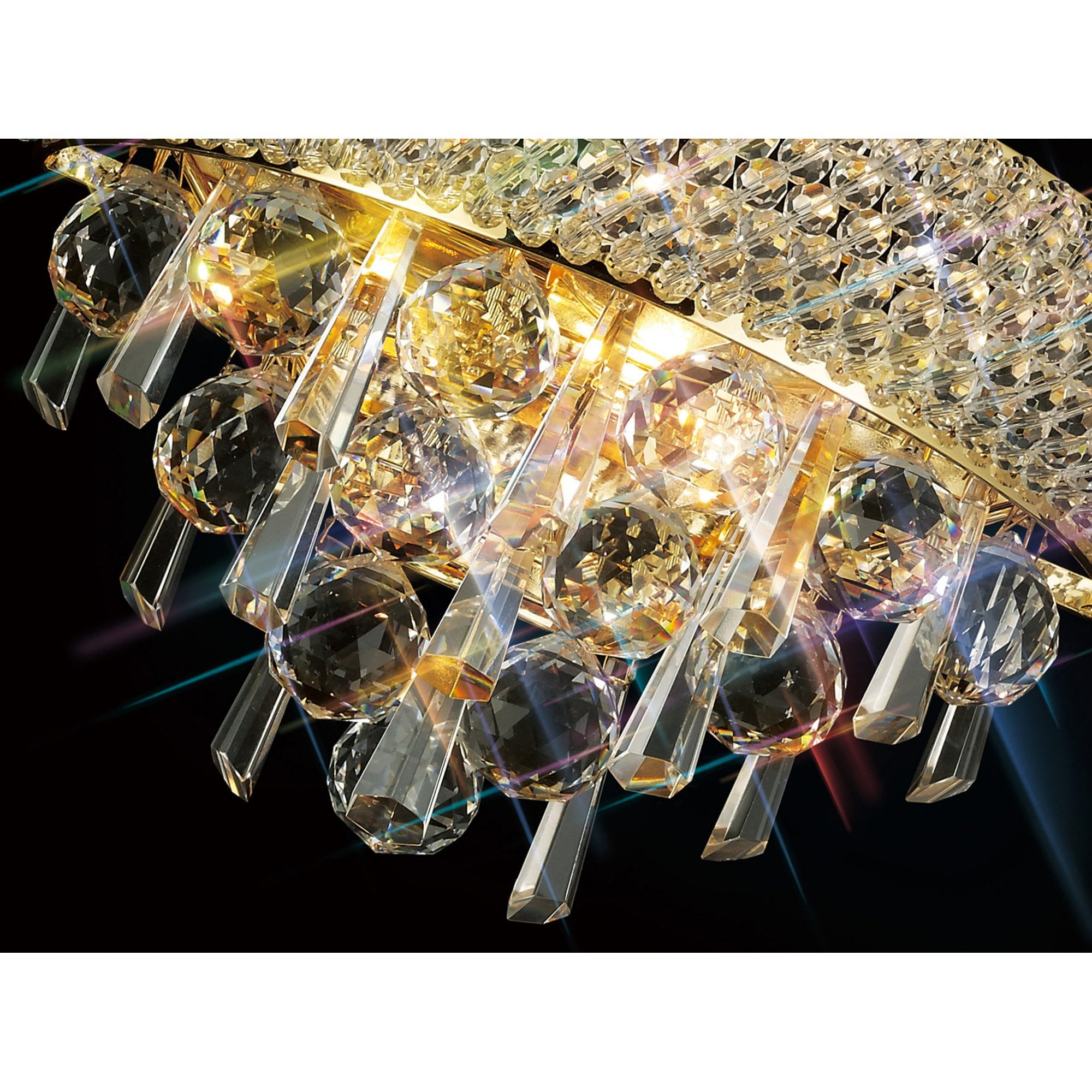 Diyas Alexandra Small 2 Light Wall Light - French Gold & Crystal