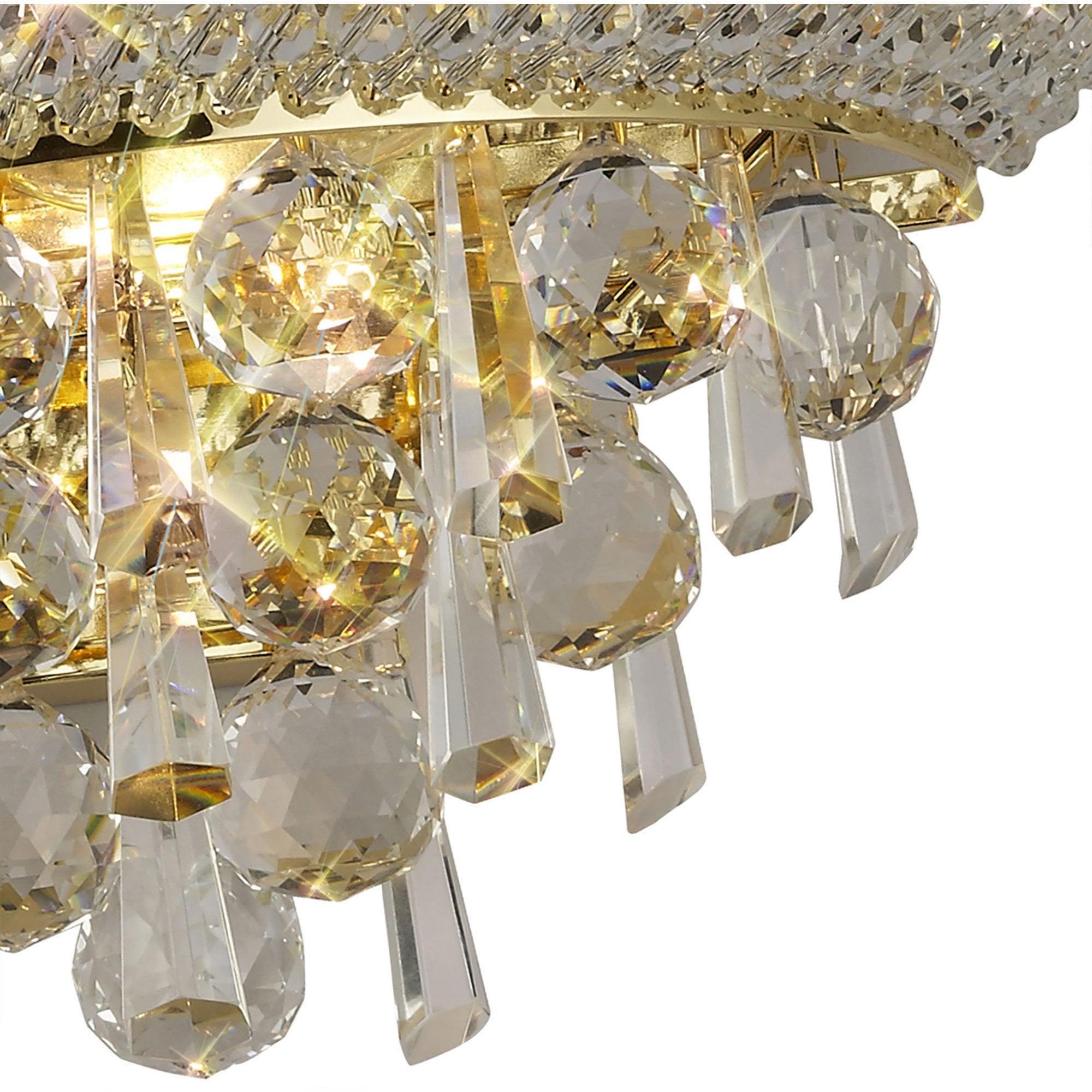 Diyas Alexandra Small 2 Light Wall Light - French Gold & Crystal