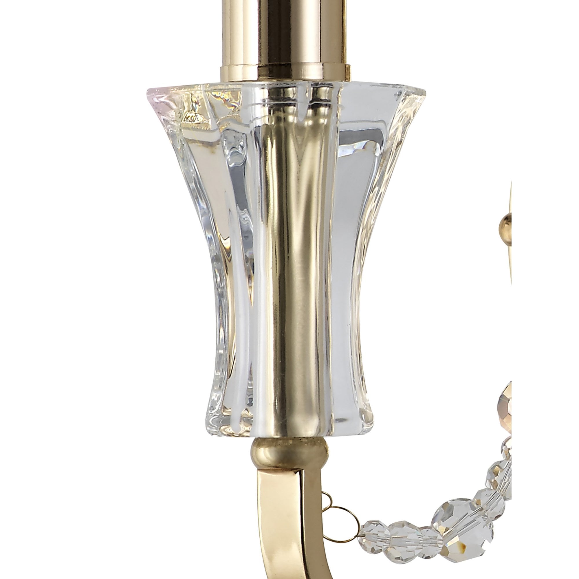 Diyas Armand Wall Lamp Single Light E14 - French Gold/Crystal