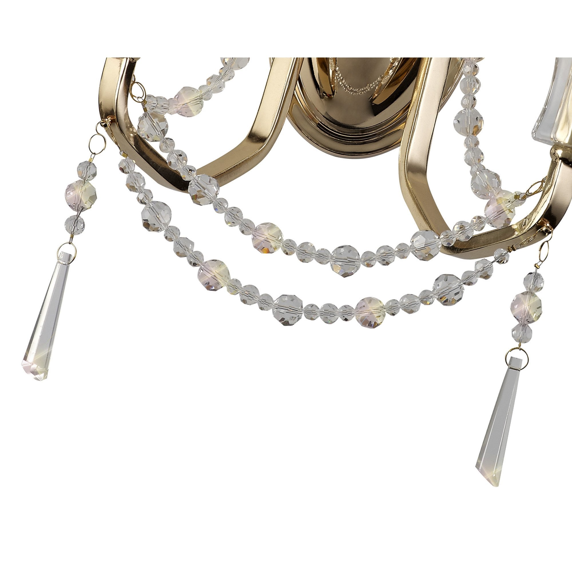 Diyas Armand Wall Lamp 2 Light E14 - French Gold/Crystal