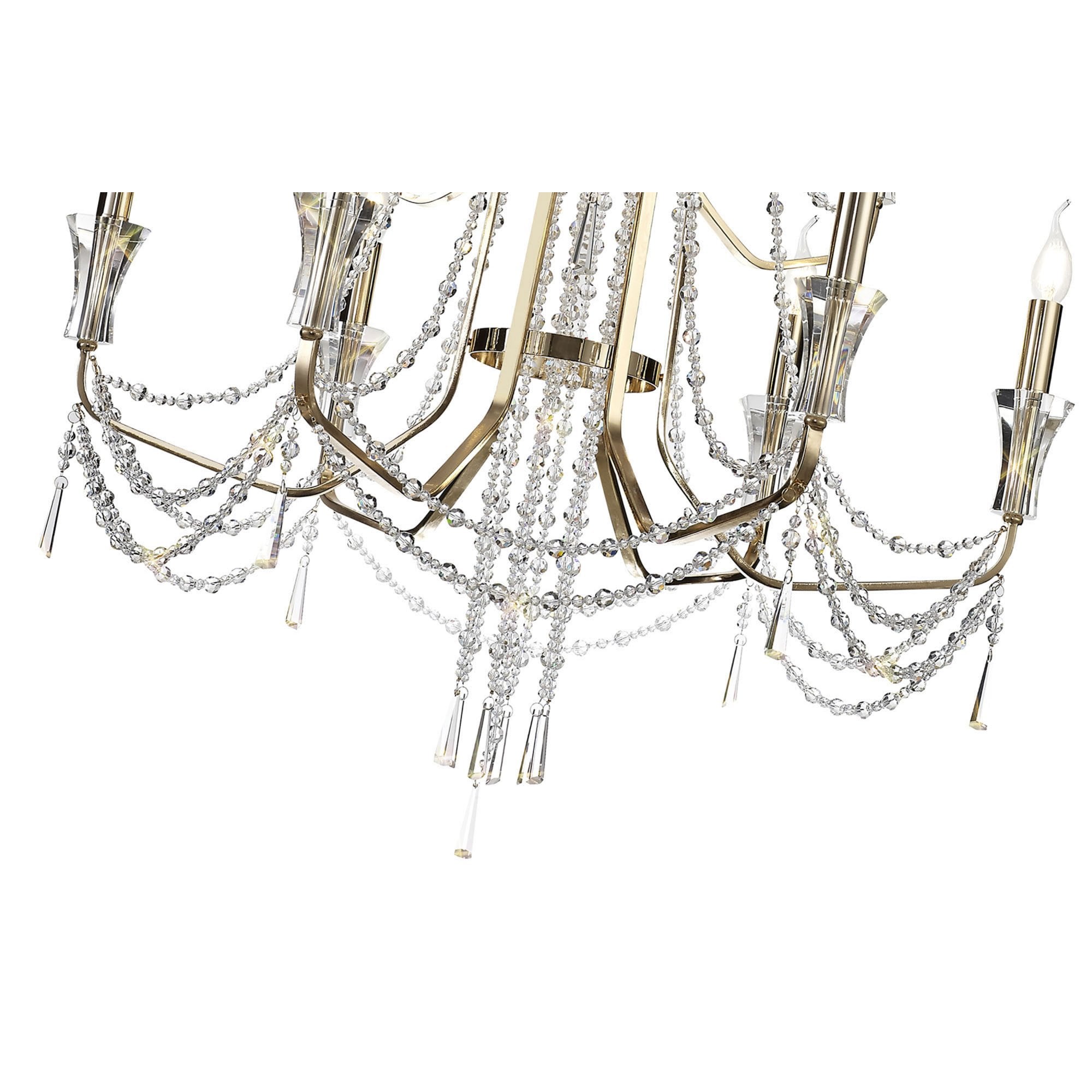 Diyas Armand Pendant 6+3+3 Light E14 - French Gold/Crystal