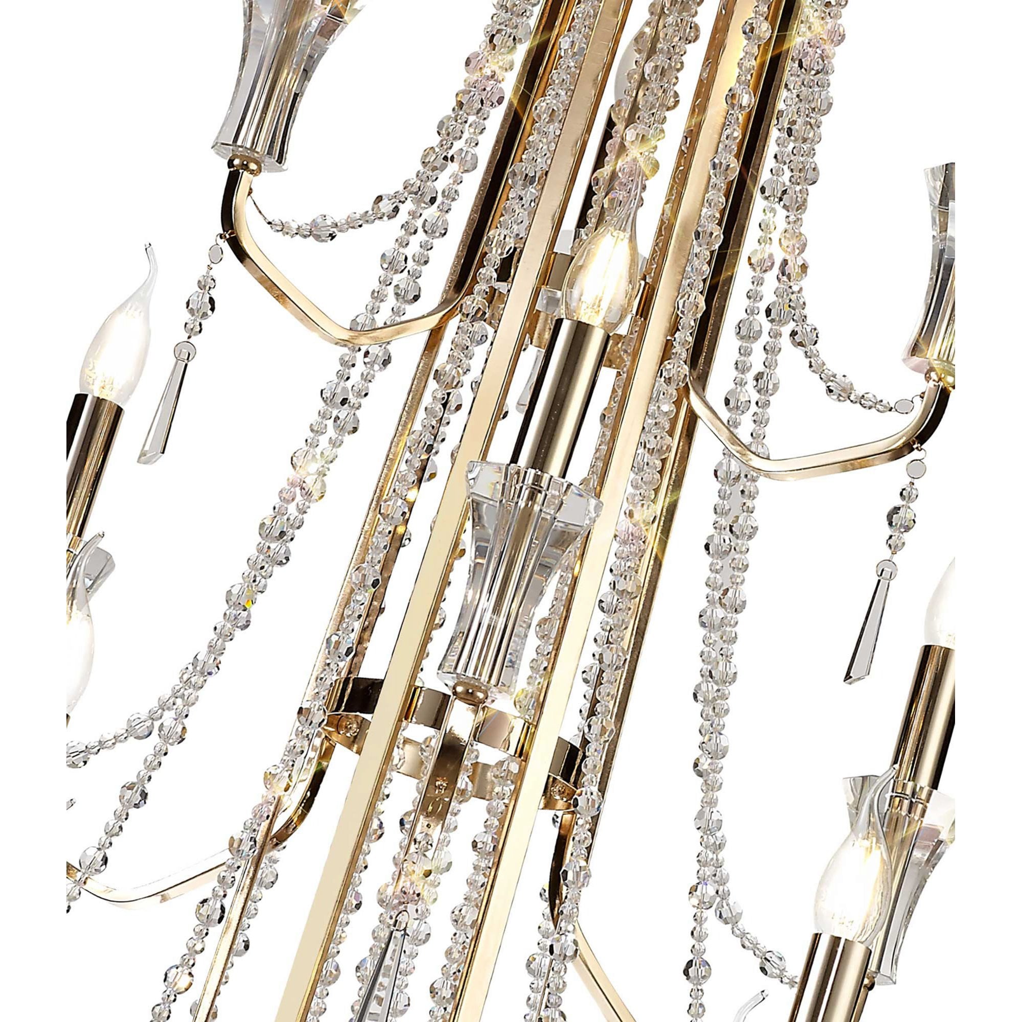 Diyas Armand Pendant 6+3+3 Light E14 - French Gold/Crystal