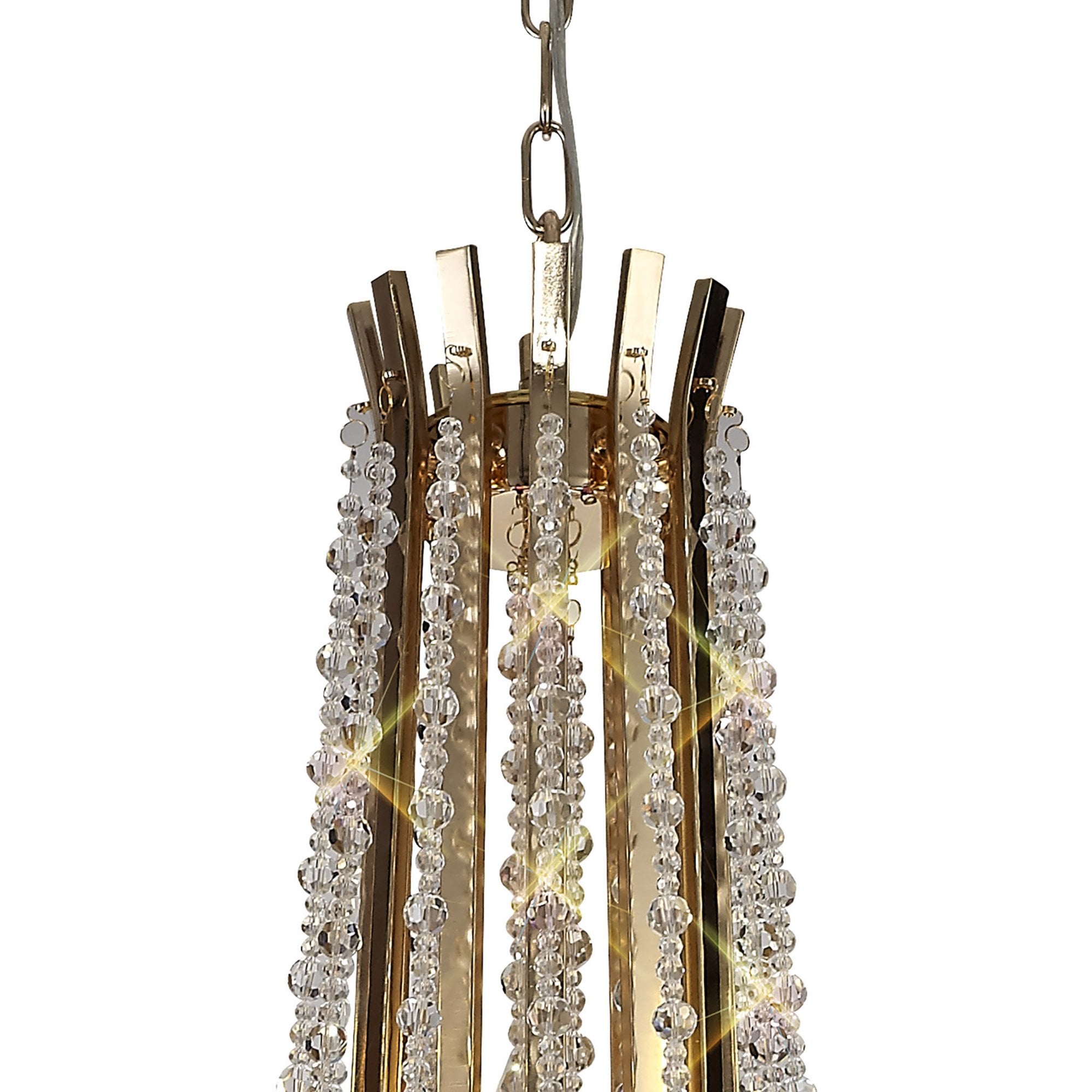Diyas Armand Pendant 6+3+3 Light E14 - French Gold/Crystal