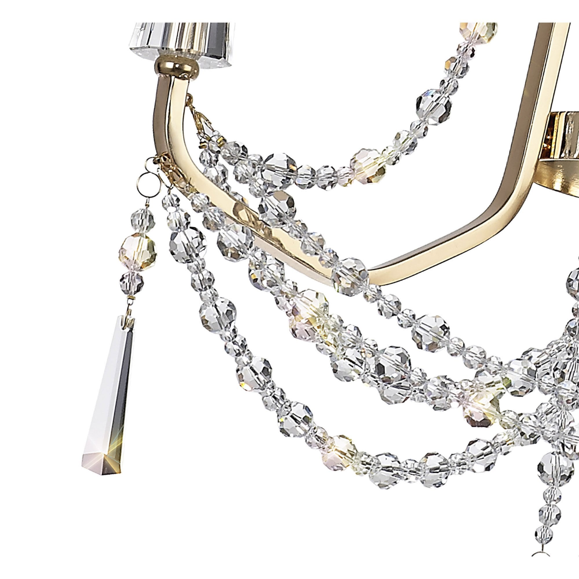 Diyas Armand Pendant 3 Light E14 - French Gold/Crystal